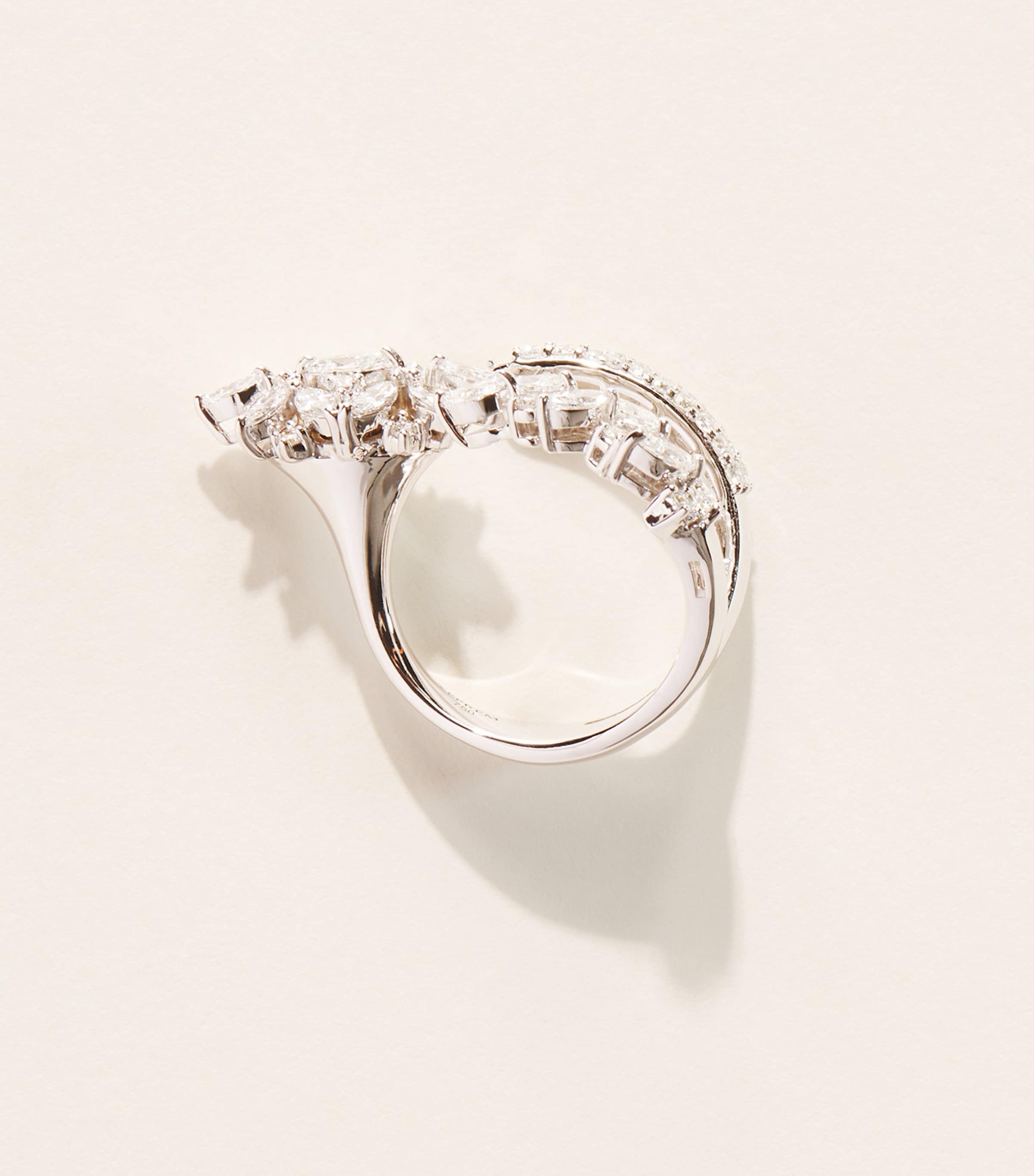 Yeprem White Gold and Diamond Y-Not Stackable Ring White Gold Image 5