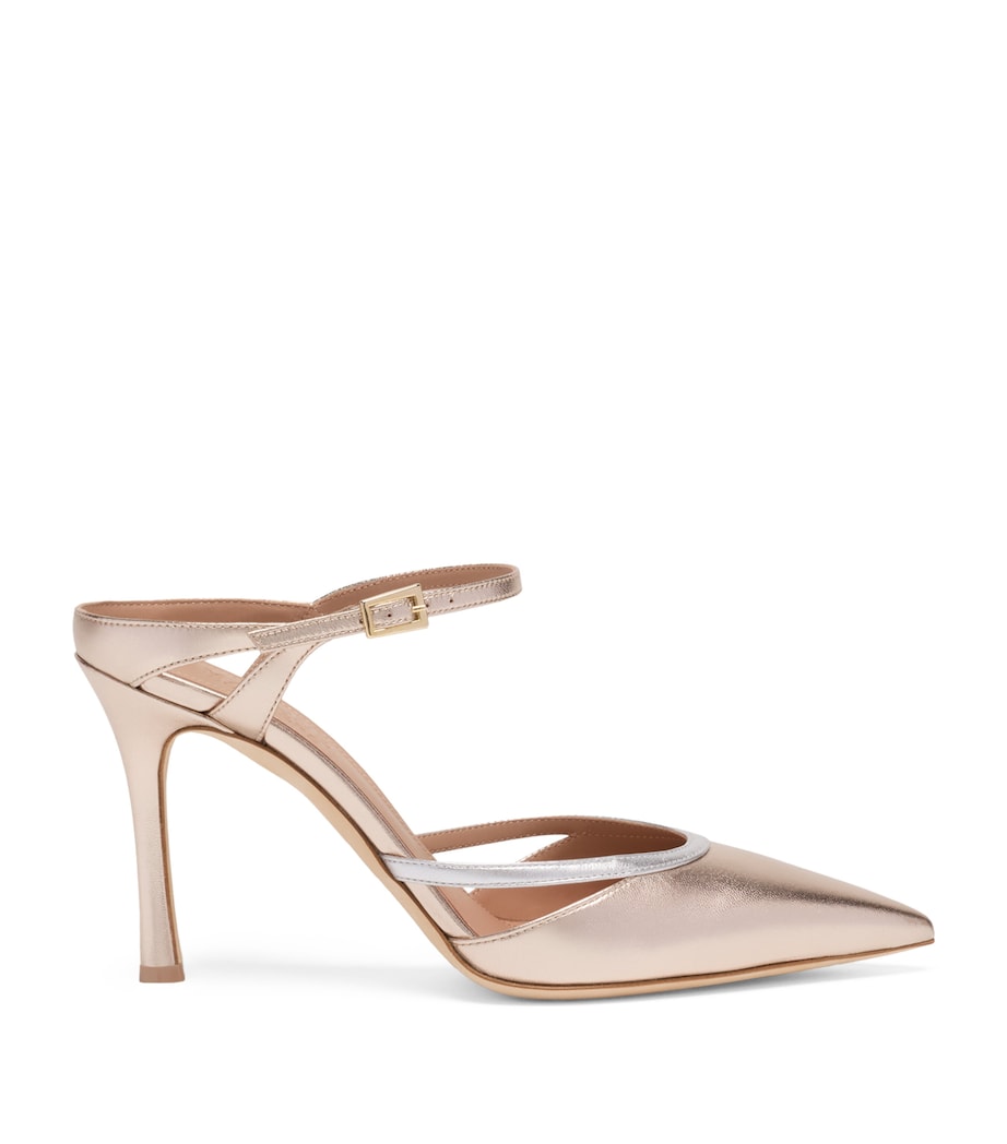 Malone Souliers Leather Yola Mules 90 Champagne Image 1