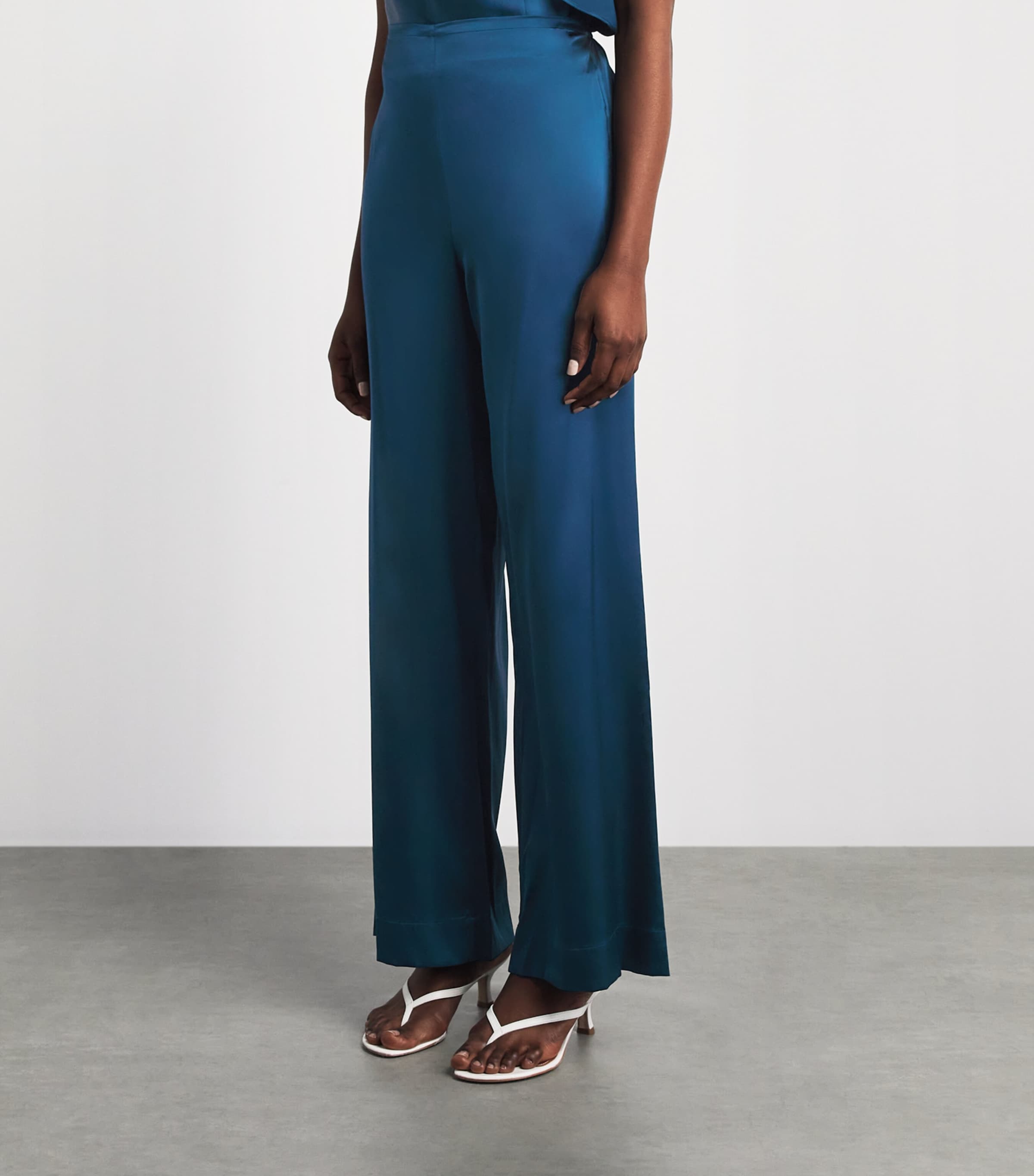 STAUD Womens Silk Stroll Trousers Harbor Hrbr Image 4