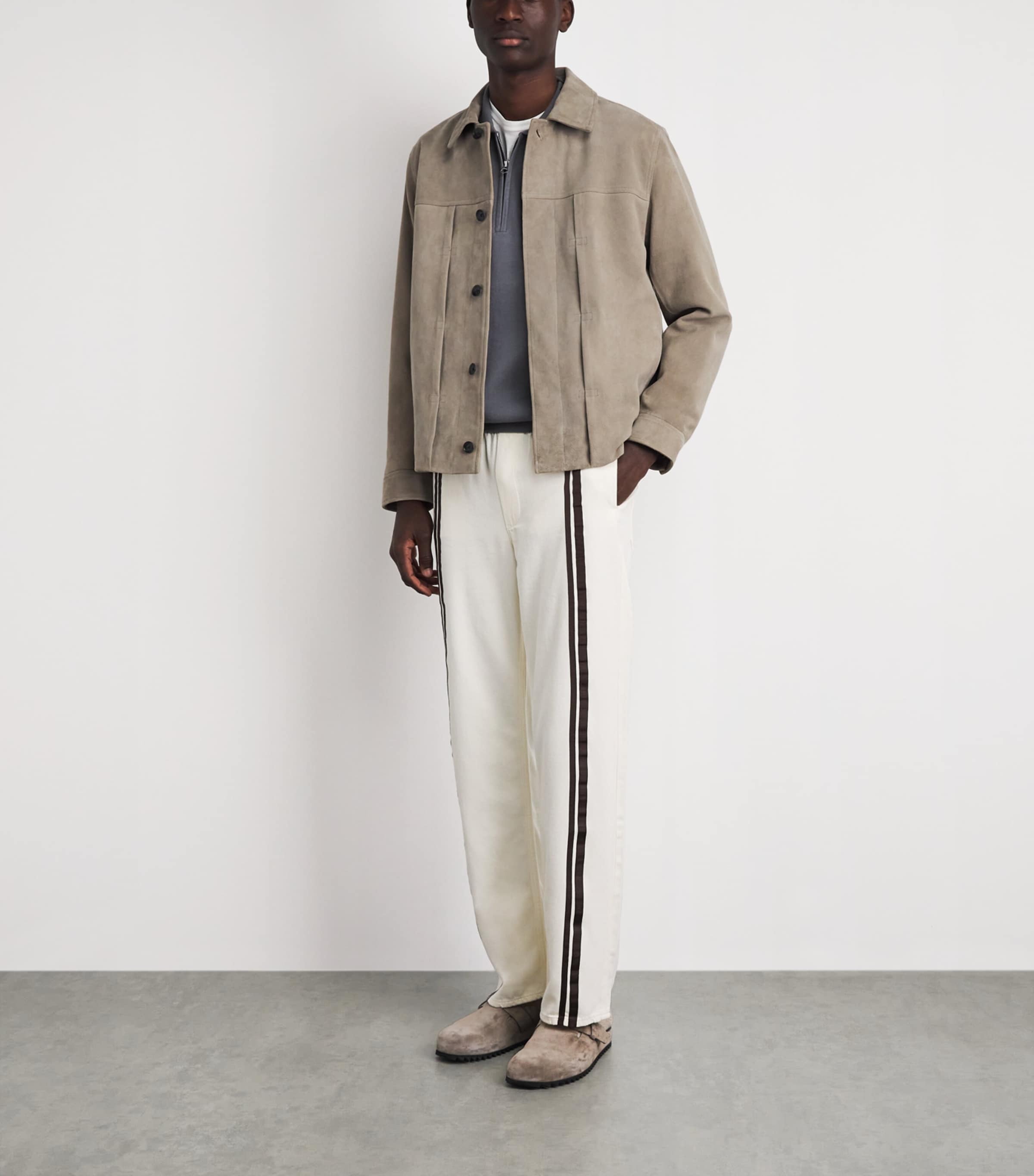 Suede Panneled Jacket MINK Image 2