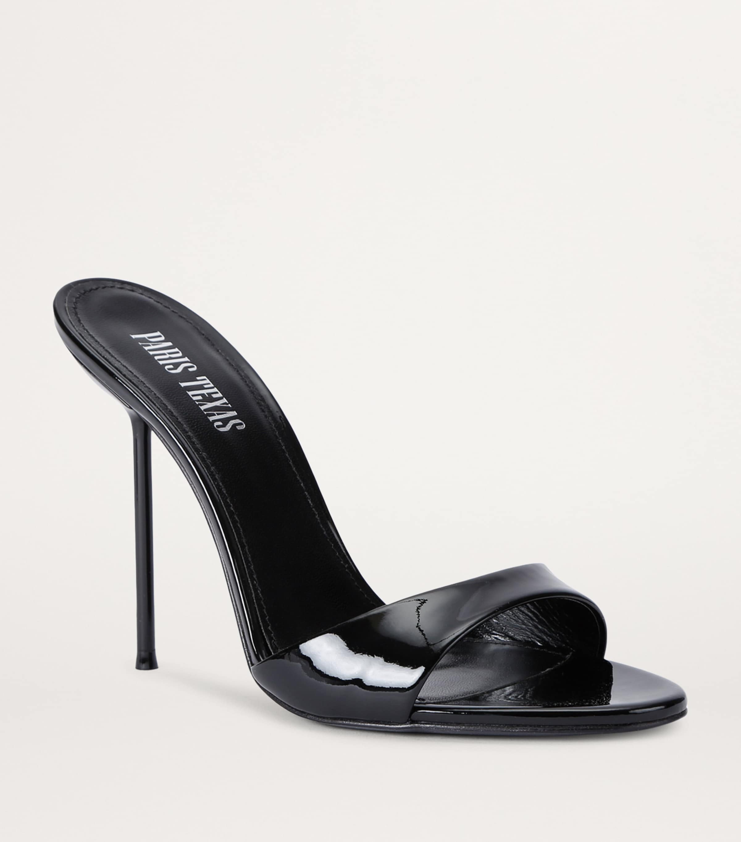 Patent Leather Lidia Mules 105 BLACK Image 4
