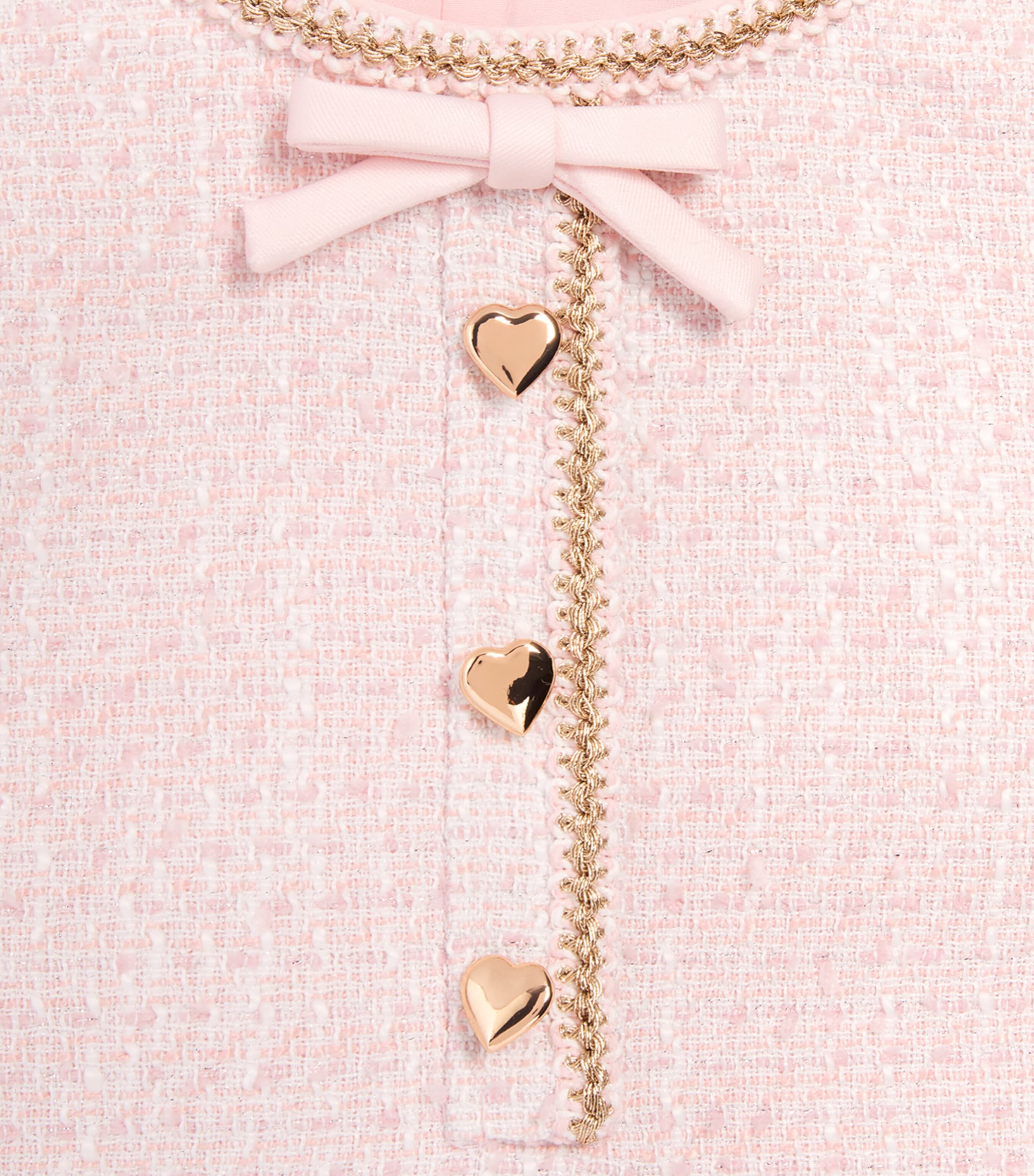 Self-Portrait Kids Boucle Dress (3-12 Years) Pink Image 3