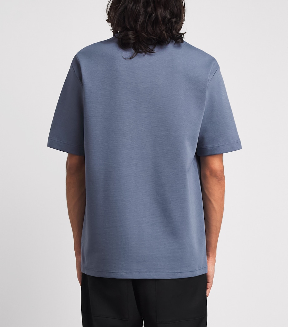 NN.07 Mens Relaxed Logo Nat T-Shirt Stone Blue Image 5