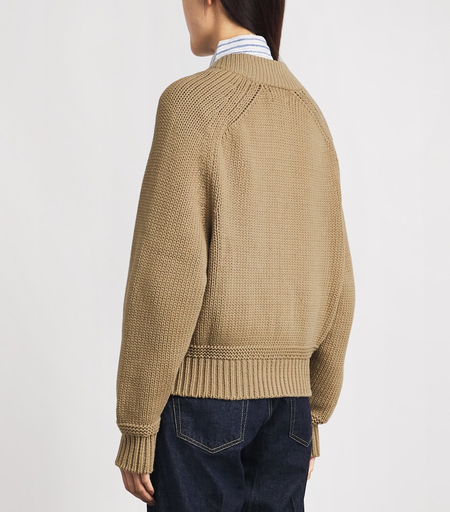 Polo Ralph Lauren Womens Zip-Up Sweater Desert Khaki Image 5