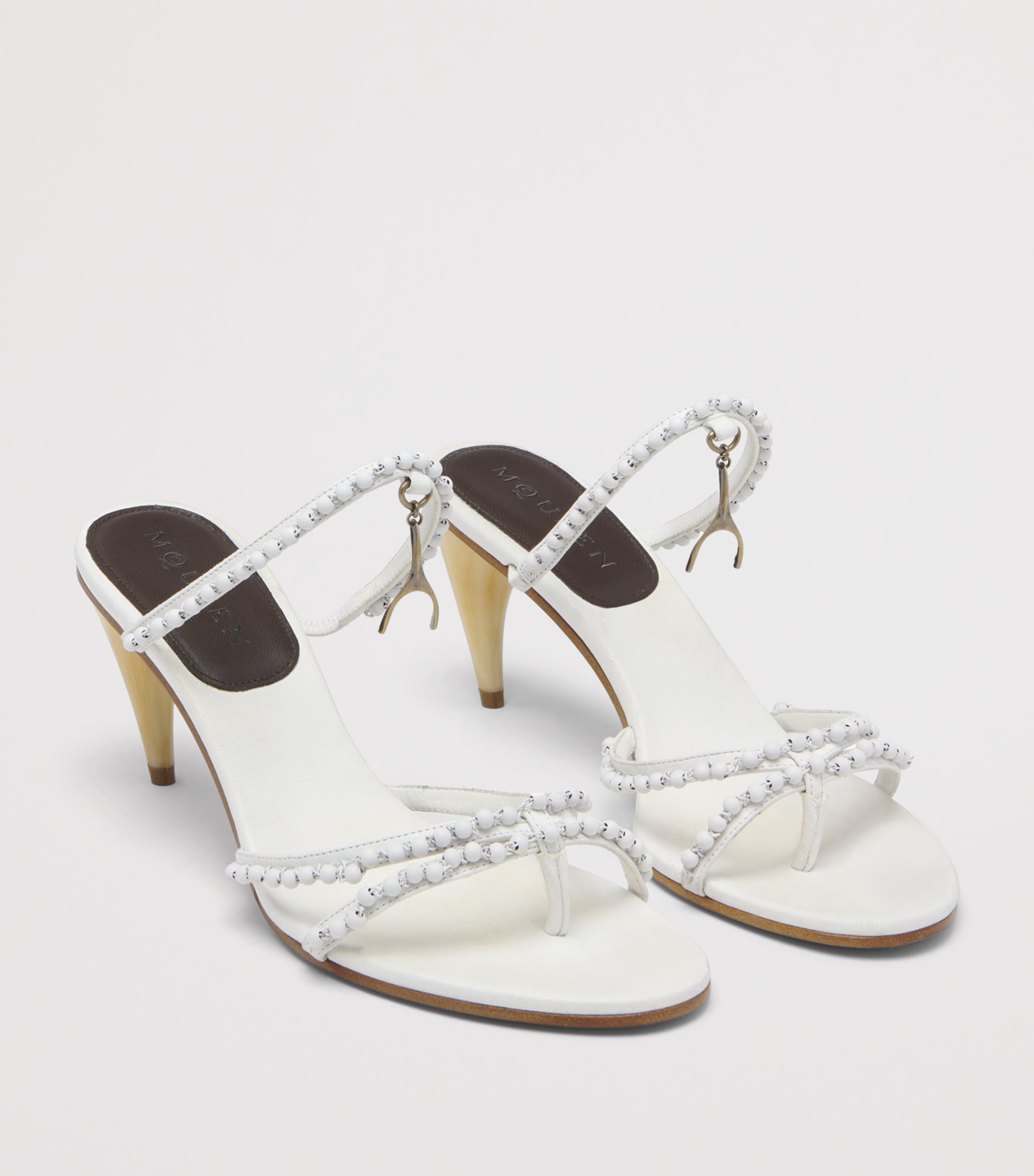 McQueen Beaded Rosa Heeled Sandals 70 Image 3