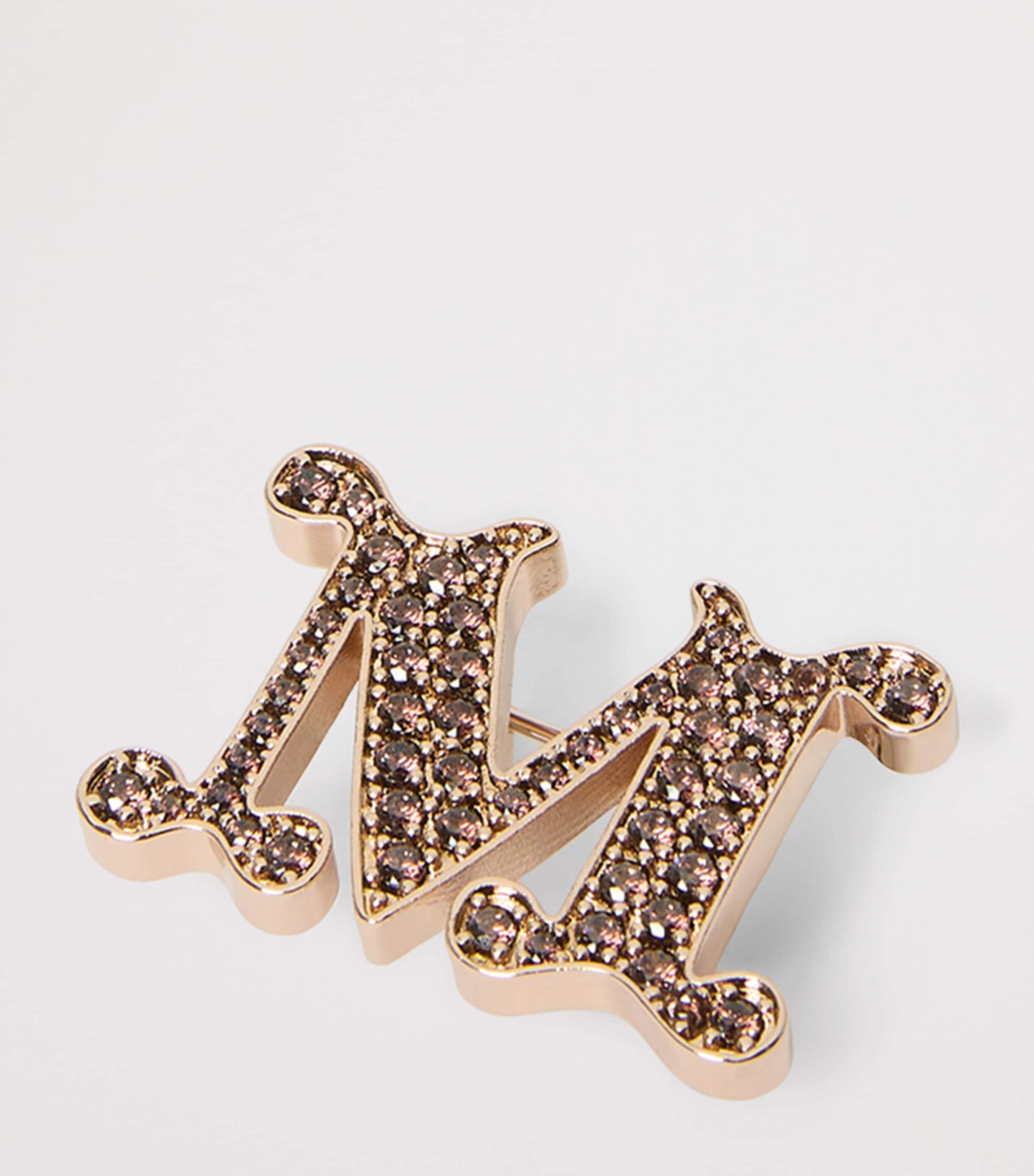 Max Mara Embellished Monogram Brooch Camel Image 3