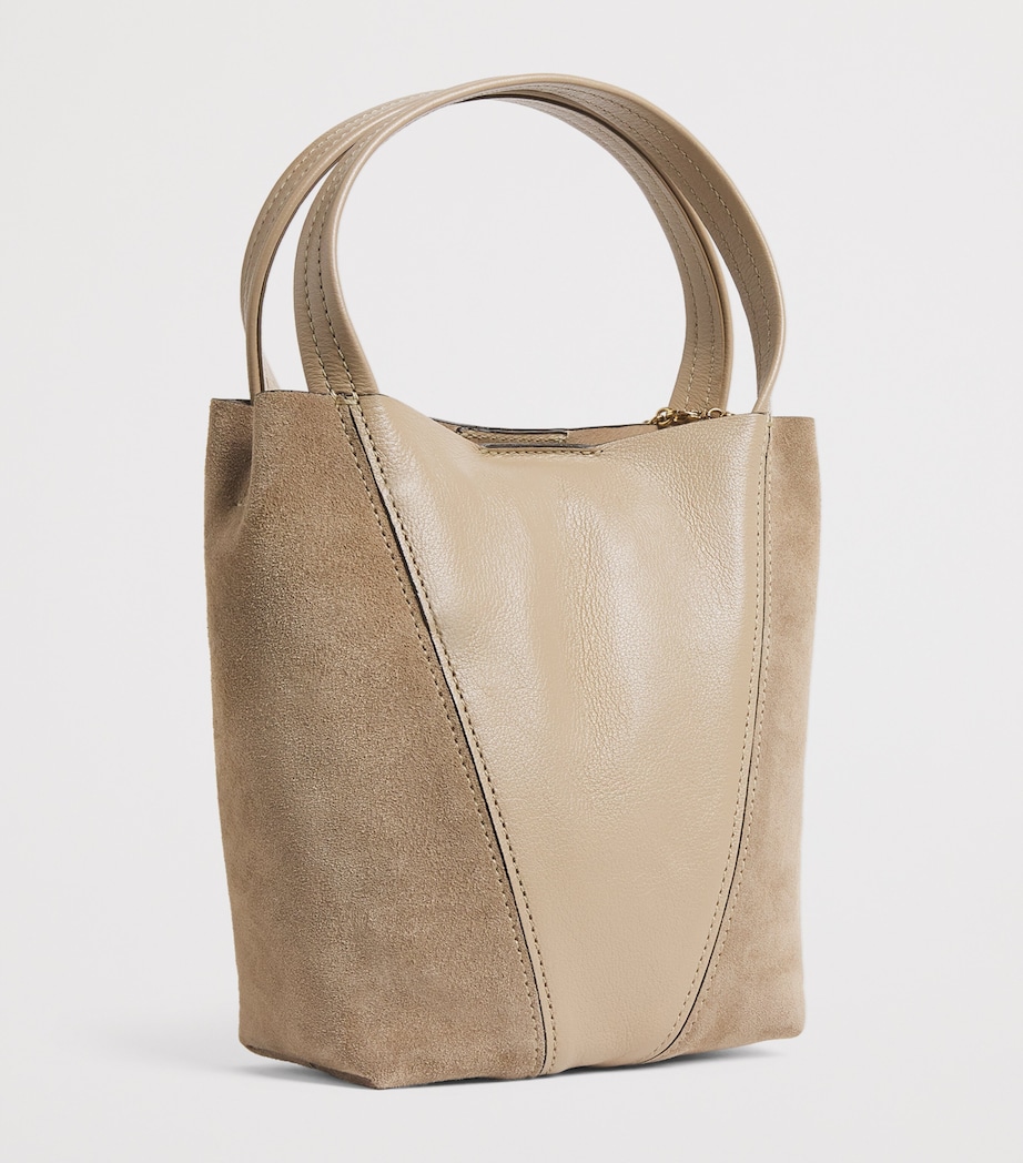 Small Leather-Suede Spin Tote Bag BOYISH BROWN Image 3