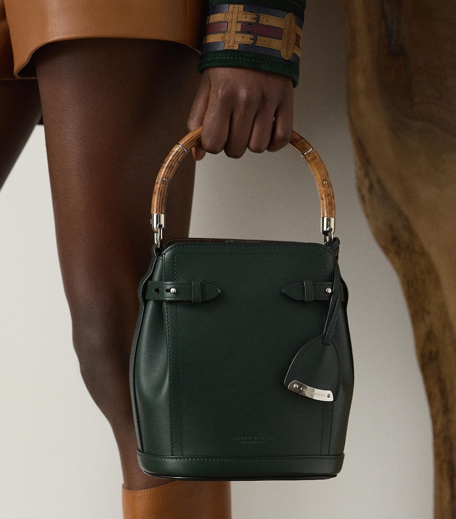Small Leather The Ralph Bucket Bag REGENT GREEN Image 4