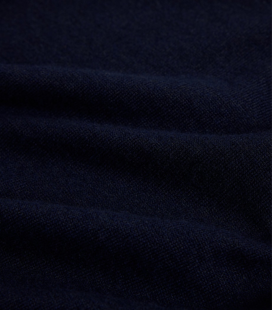 Dunhill Mens Cashmere-Linen Polo Sweater Navy Image 6
