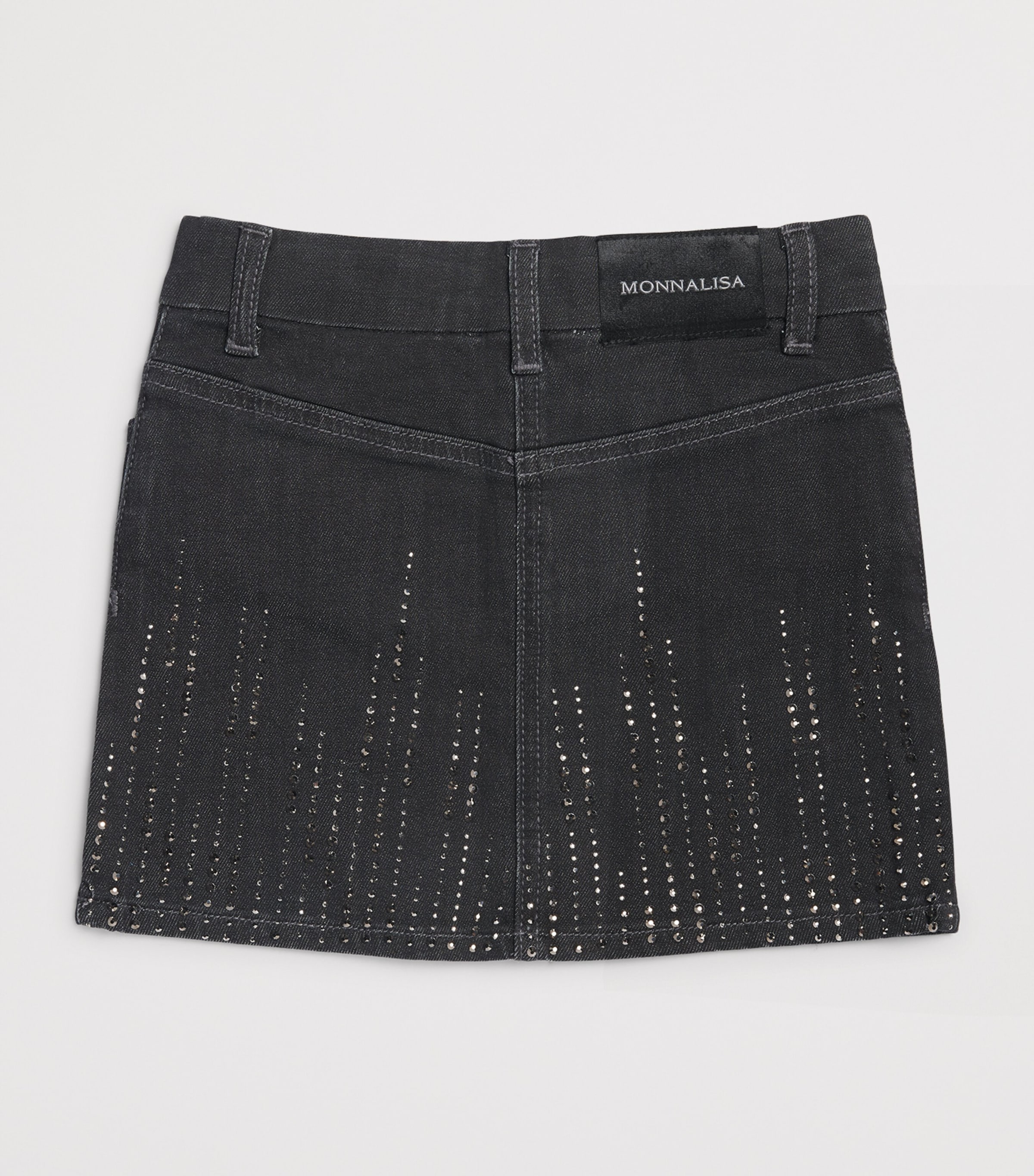 Monnalisa Embellished Stretch-Denim Skirt (4-12 Years) Grigio Medio Image 2