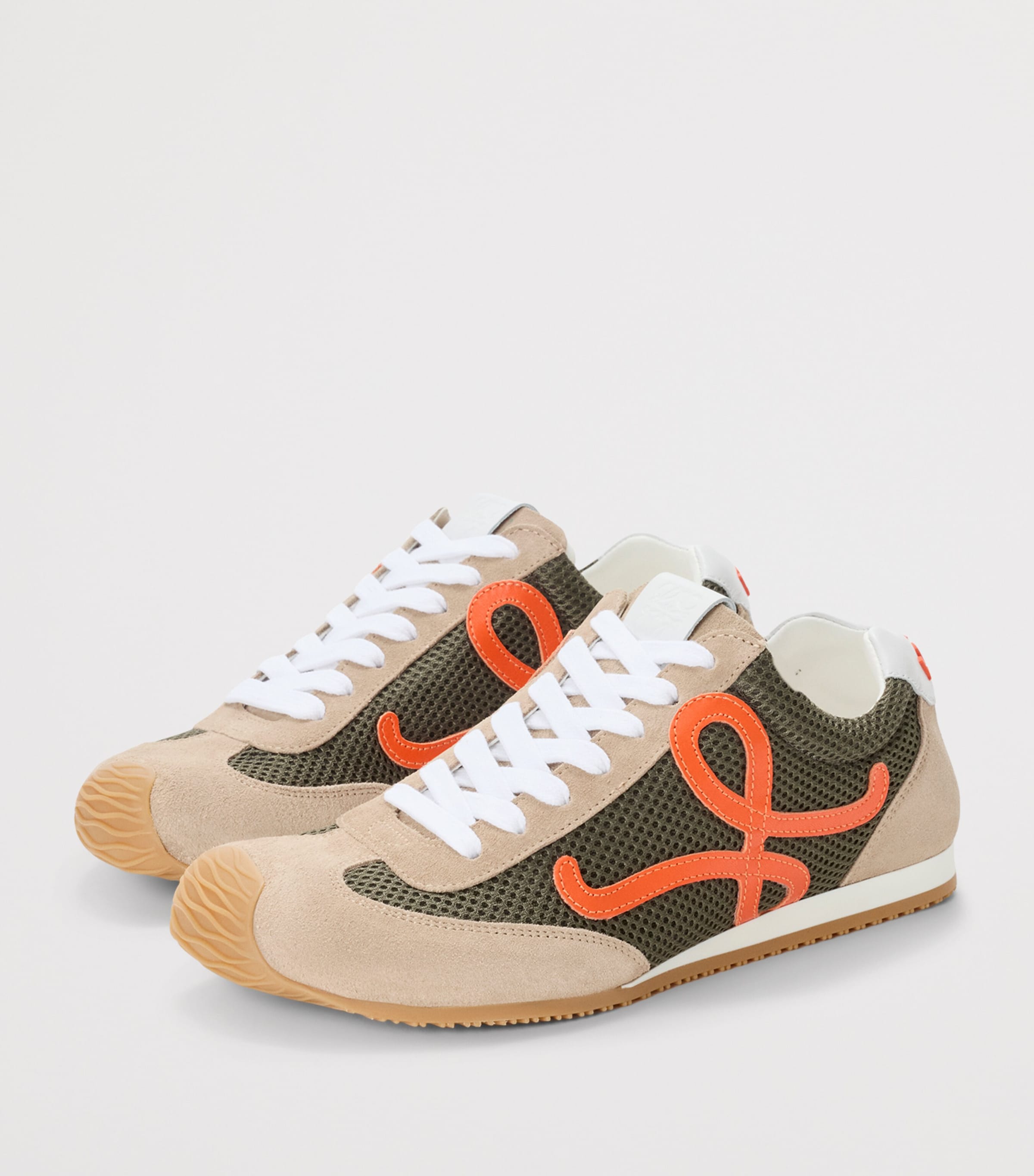 LOEWE Mesh Ballet Runner 2.0 Sneakers Khaki Green/orange Image 3