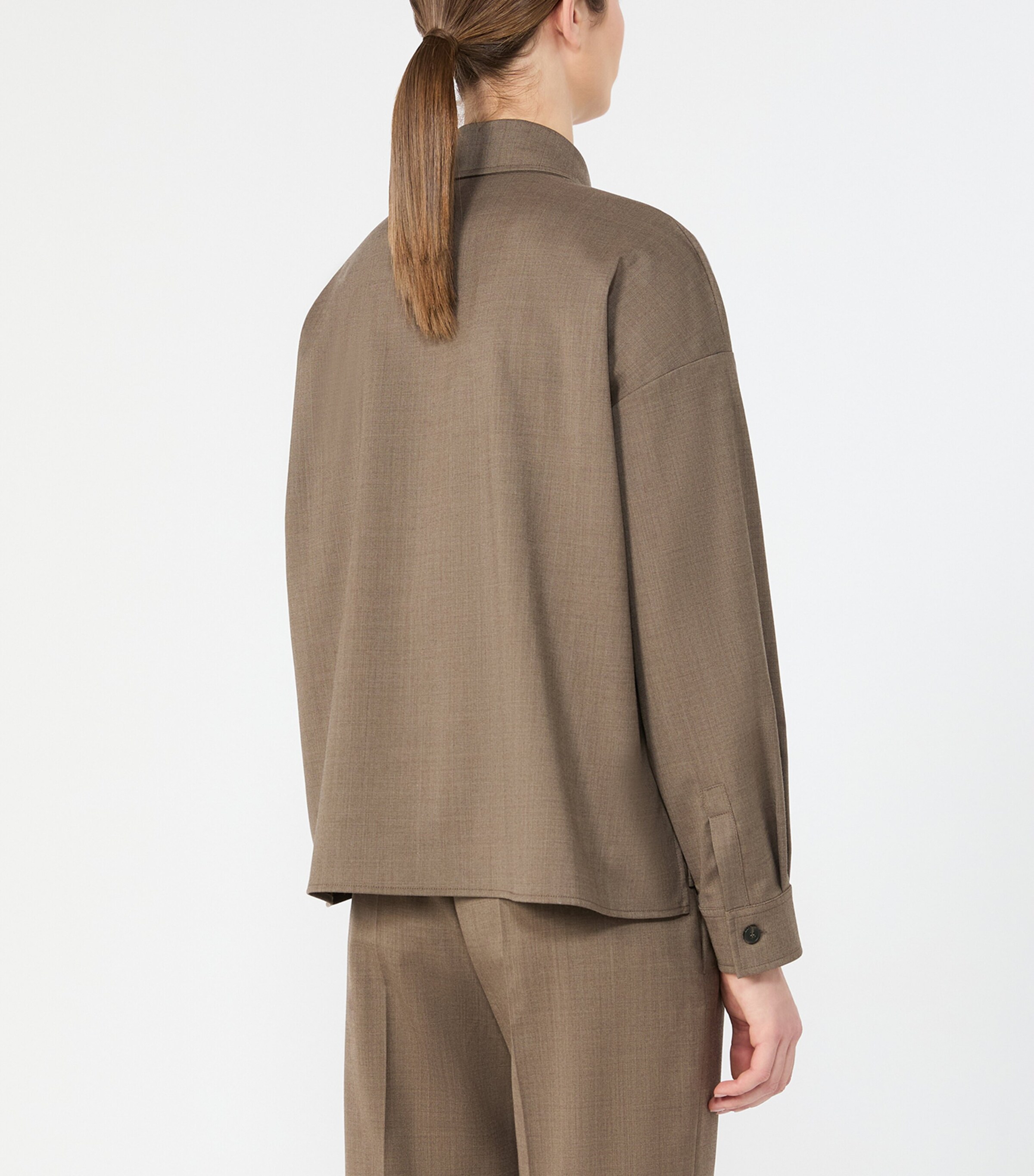 Weekend Max Mara Womens Wool-Blend Shirt Jacket Marron Glace' Image 4