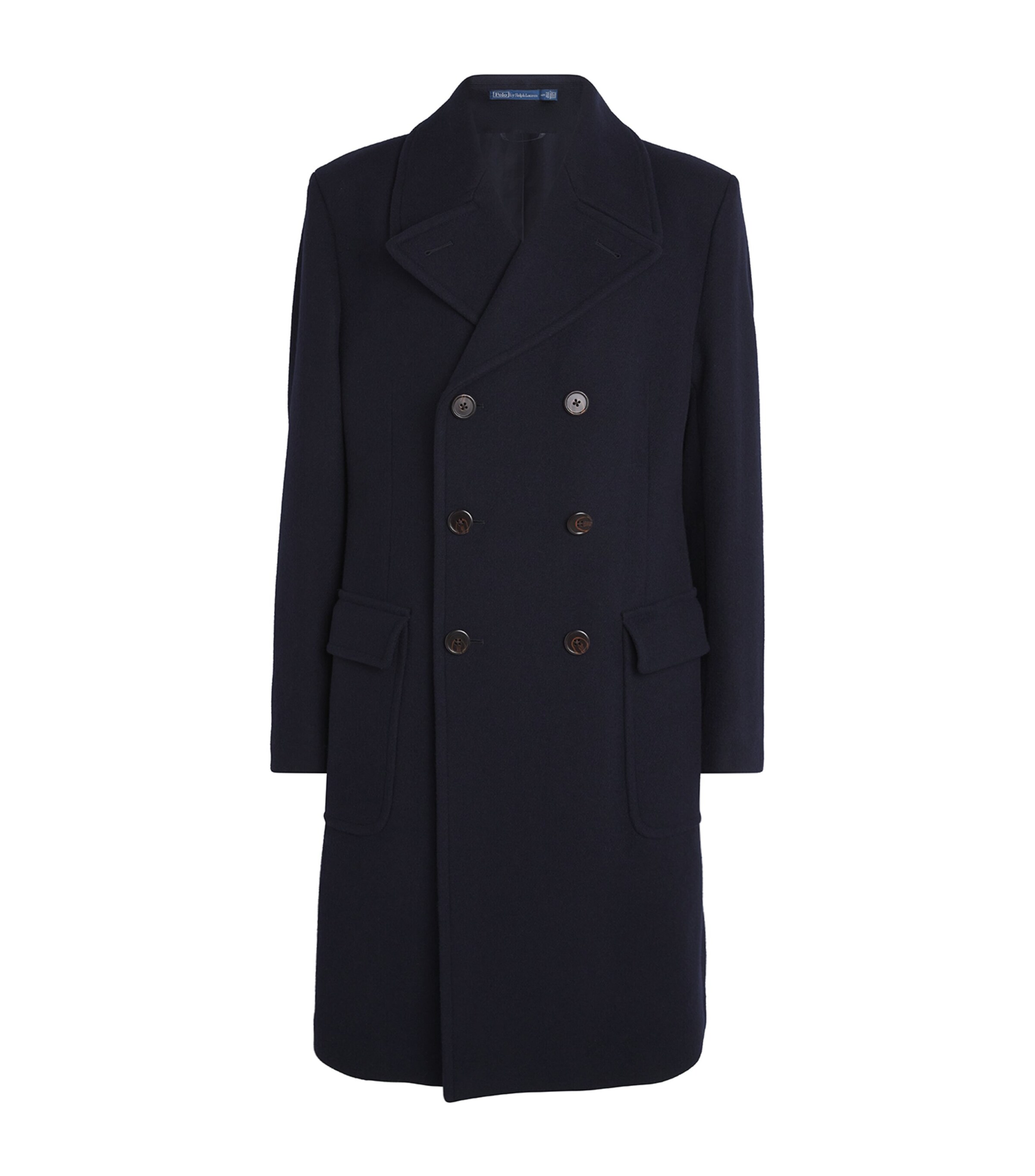 Polo Ralph Lauren Mens Wool-Blend Polo Soft Tailored Peacoat Navy Image 1