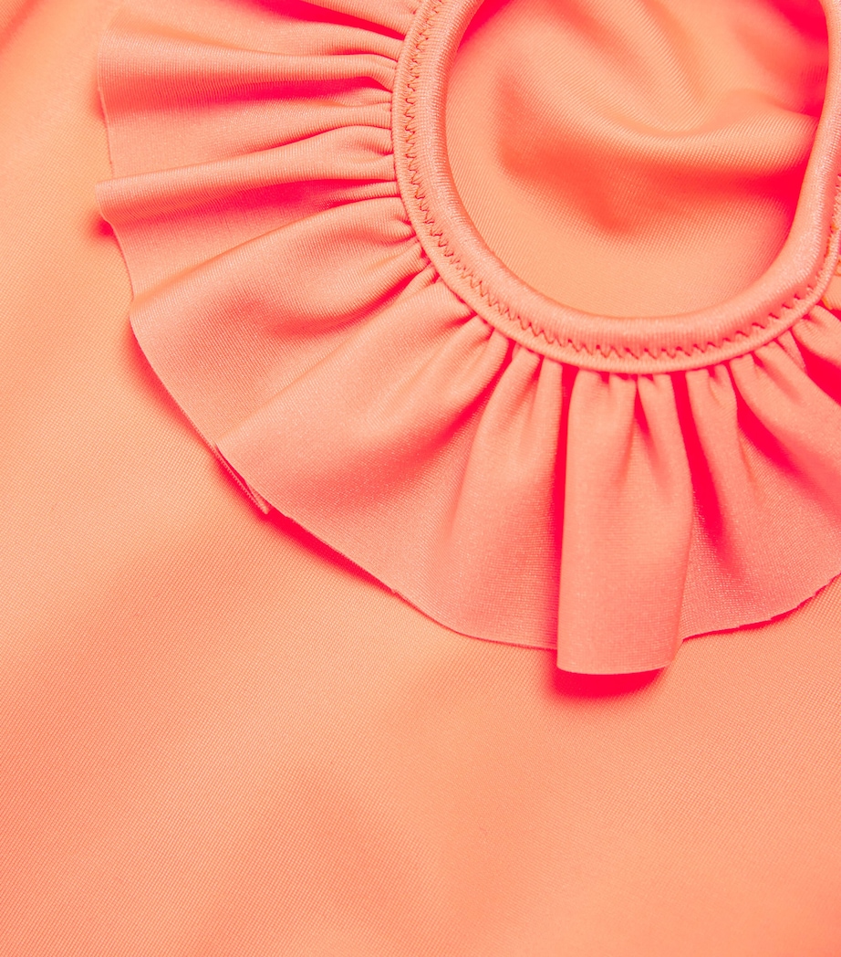 Bora Bora Ruffled Swimsuit (2-14 Years) NEON CORAL Image 3