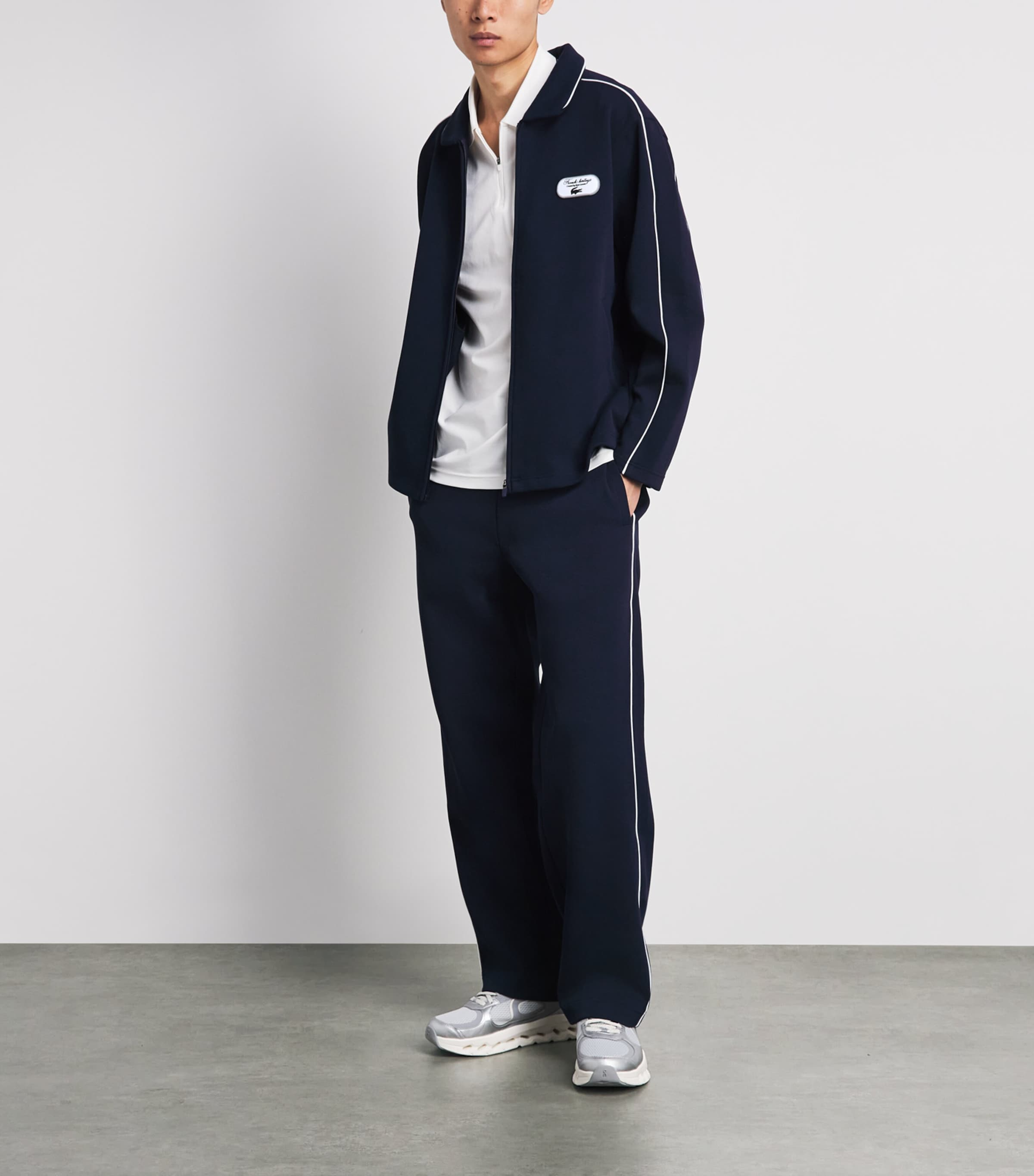 Lacoste Mens Tennis Heritage Sweatpants Navy Blue/flour Image 2
