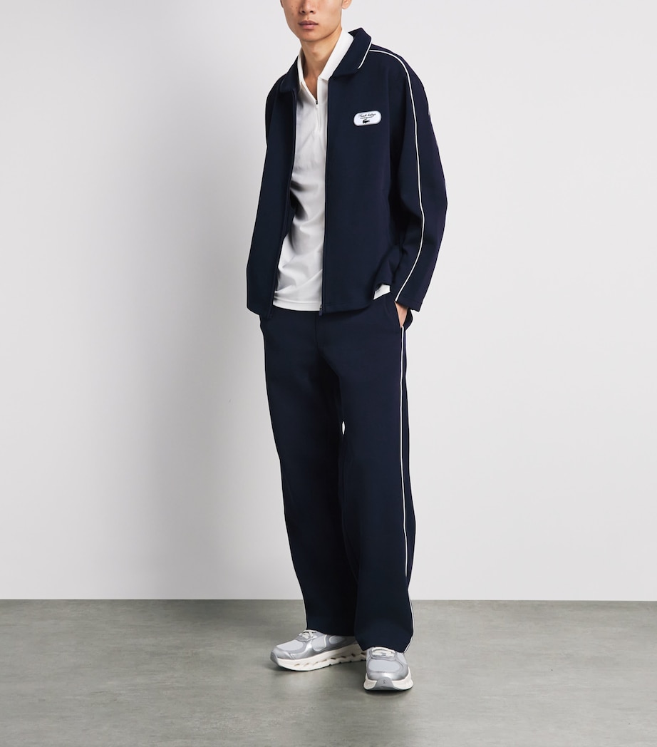 Lacoste Mens Tennis Heritage Sweatpants Navy Blue/flour Image 2