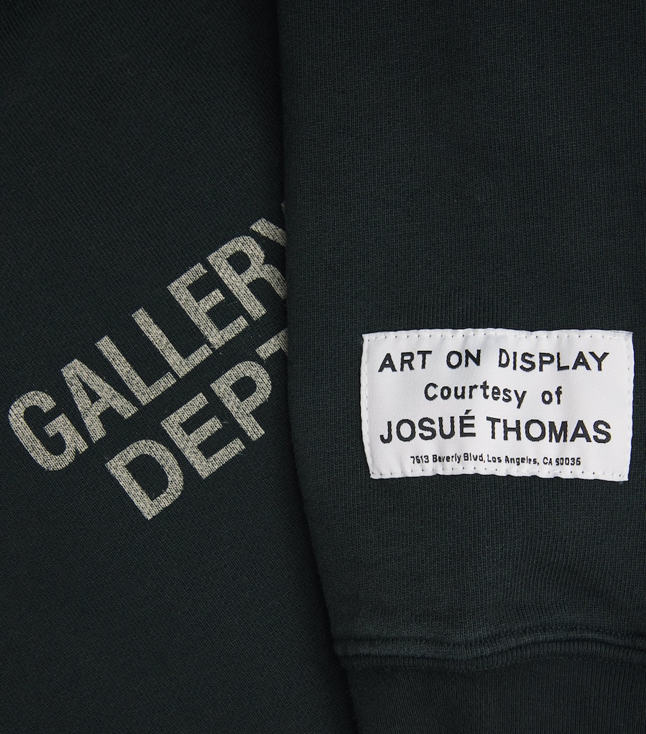 GALLERY DEPT. Mens Cotton Logo 90s Hoodie Vintage Black Image 5