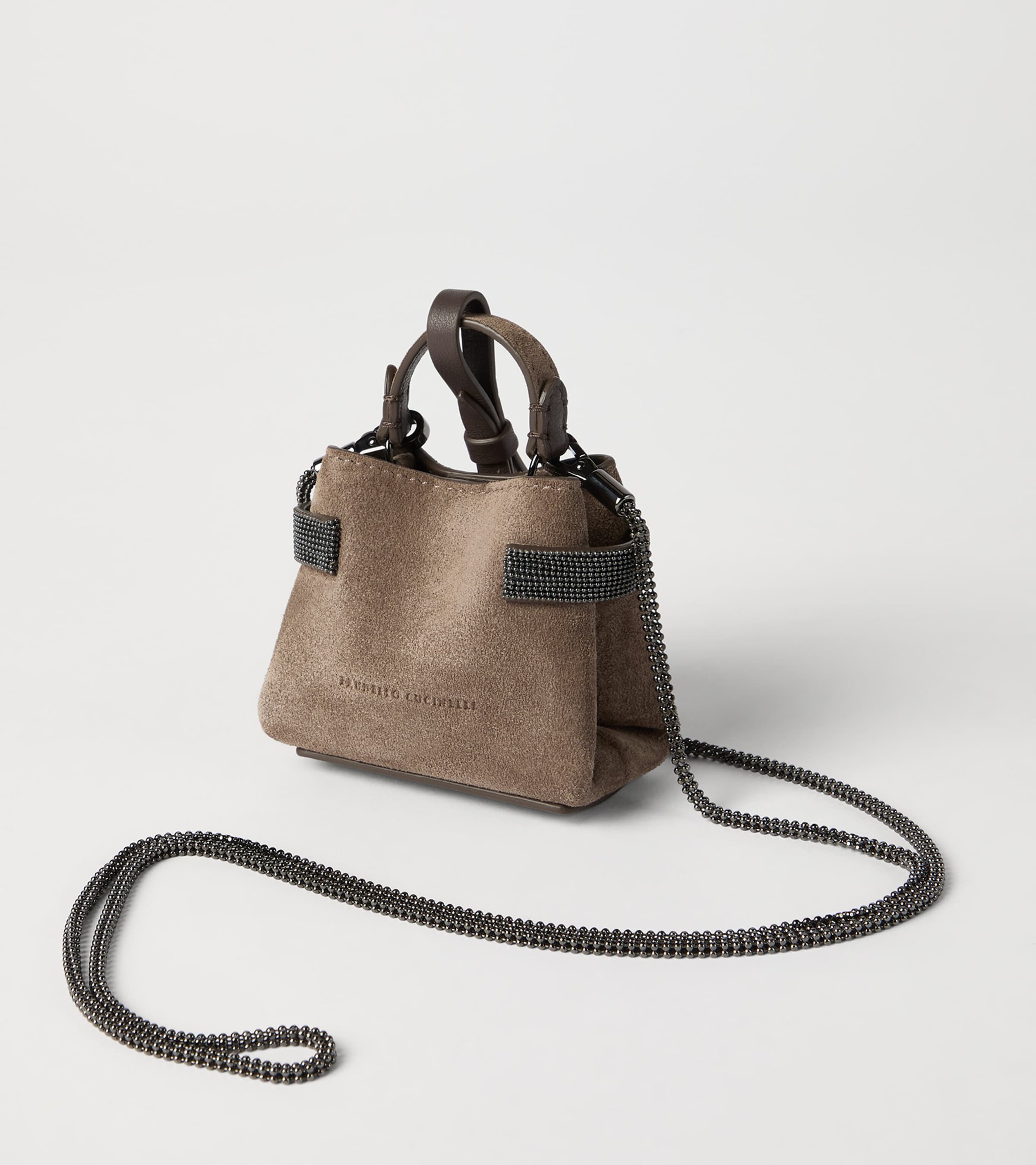 Small Suede Essence Top-Handle Bag C8769 Image 4