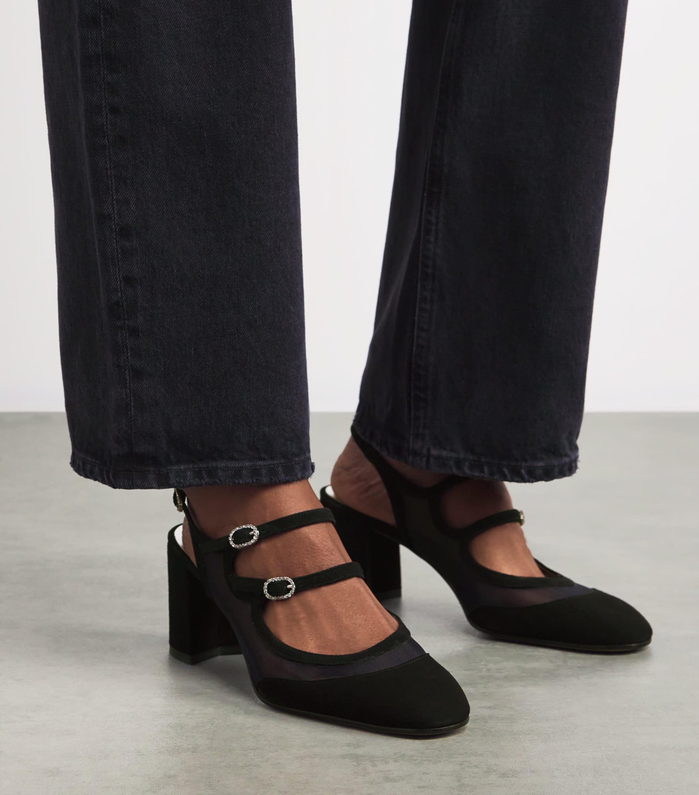 Carel Suede Bananight Slingback Pumps 60 Black Image 2