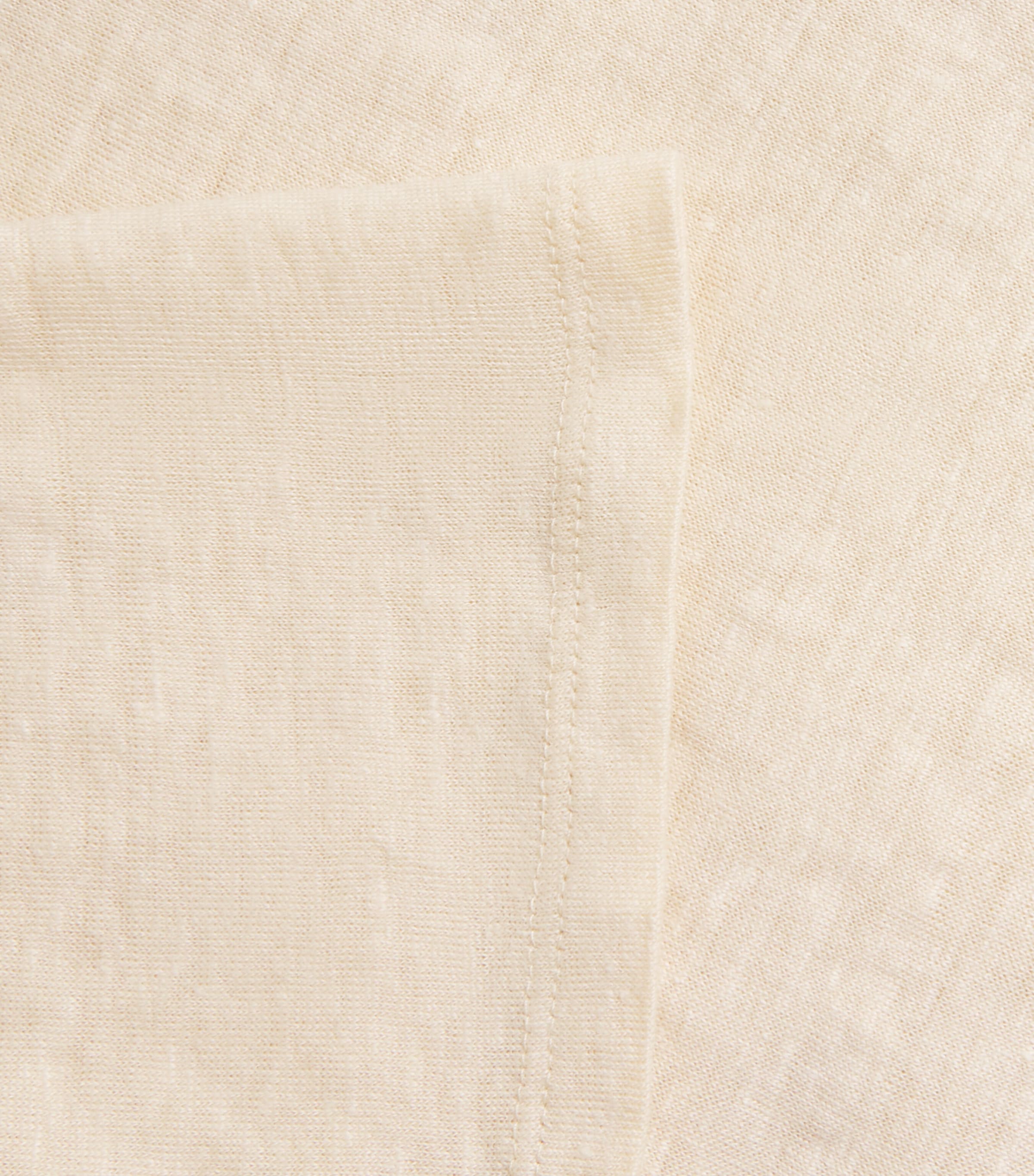 Sandro Paris Mens Linen T-Shirt Butter Cream Image 6