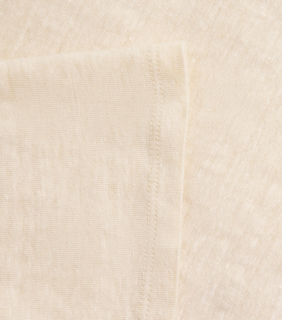 Sandro Paris Mens Linen T-Shirt Butter Cream Image 6