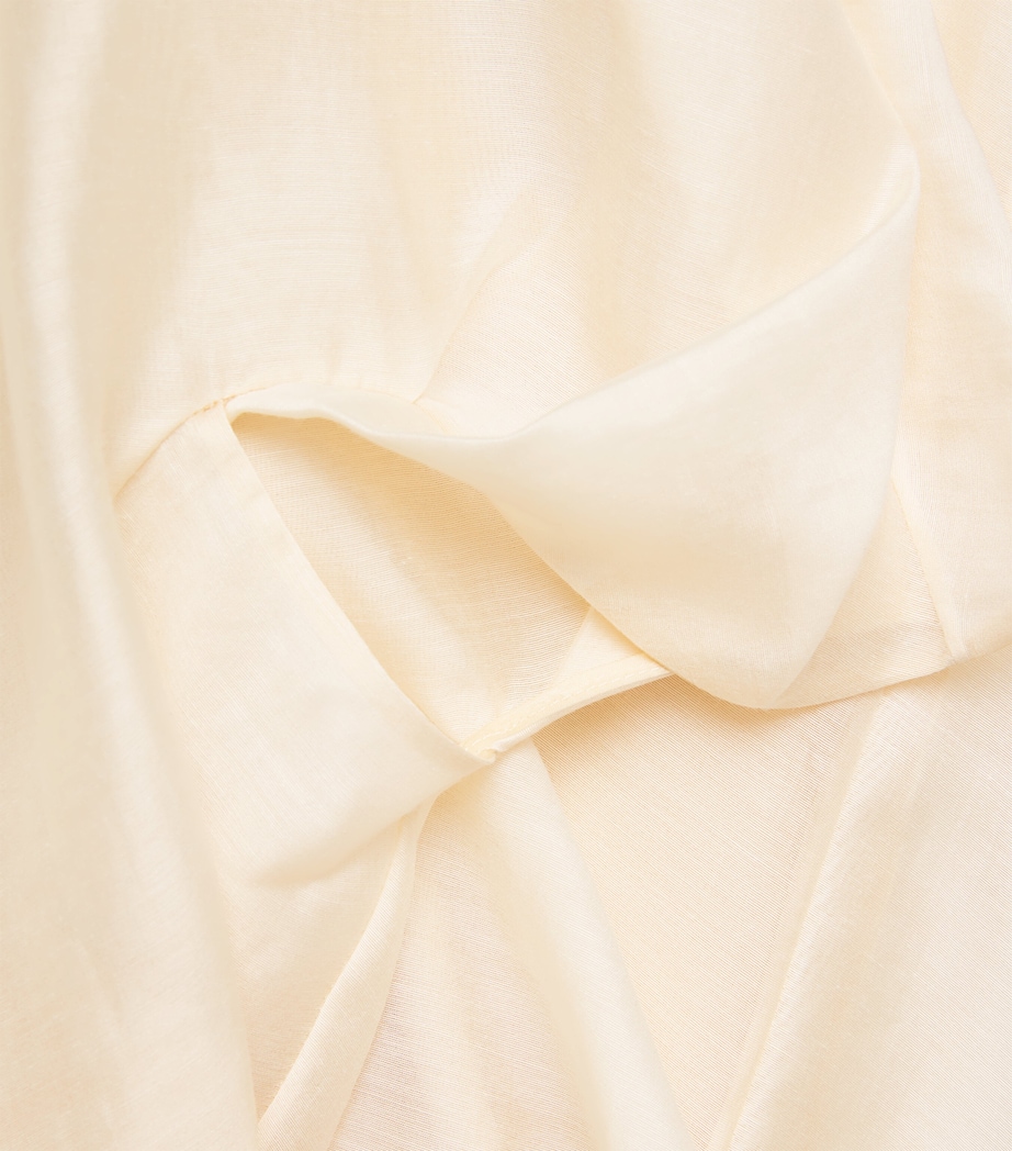 Khaite Womens Puff-Sleeve Ria Midi Dress Ivory Glow Image 6