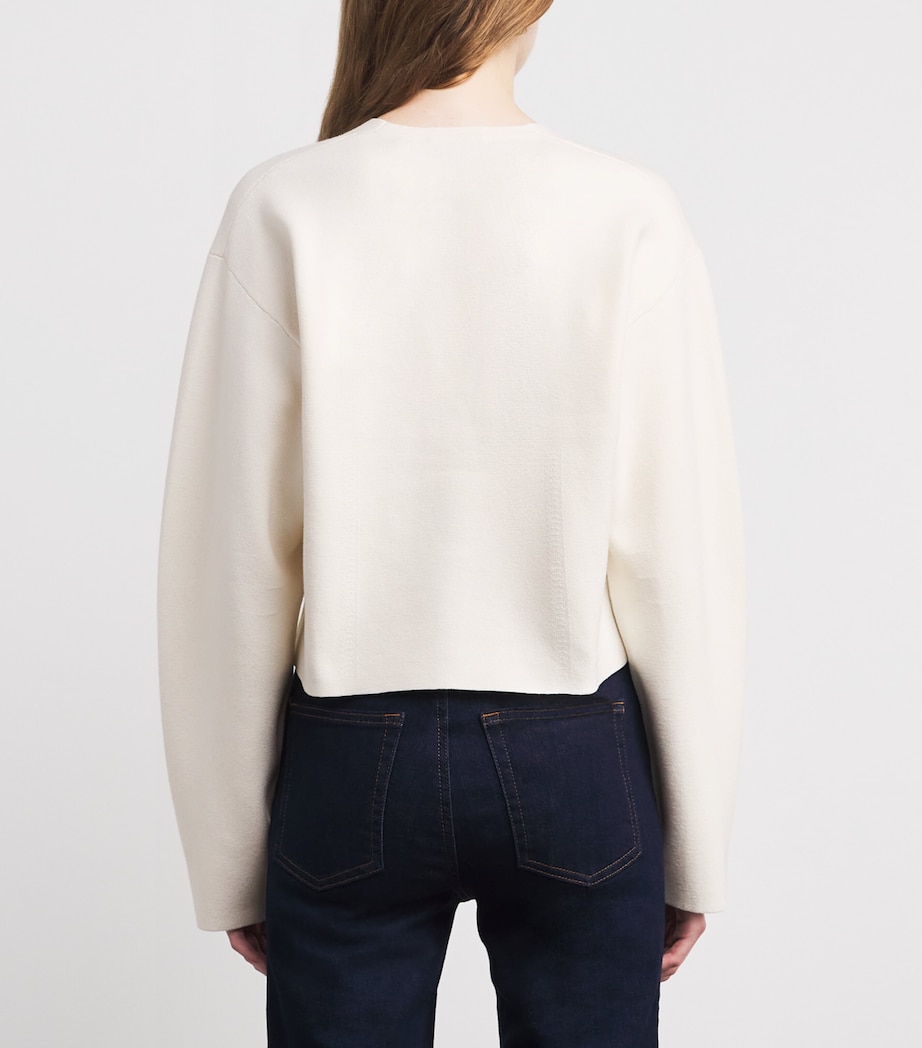 Merino Wool-Organic Cotton Cardigan CREAM Image 4