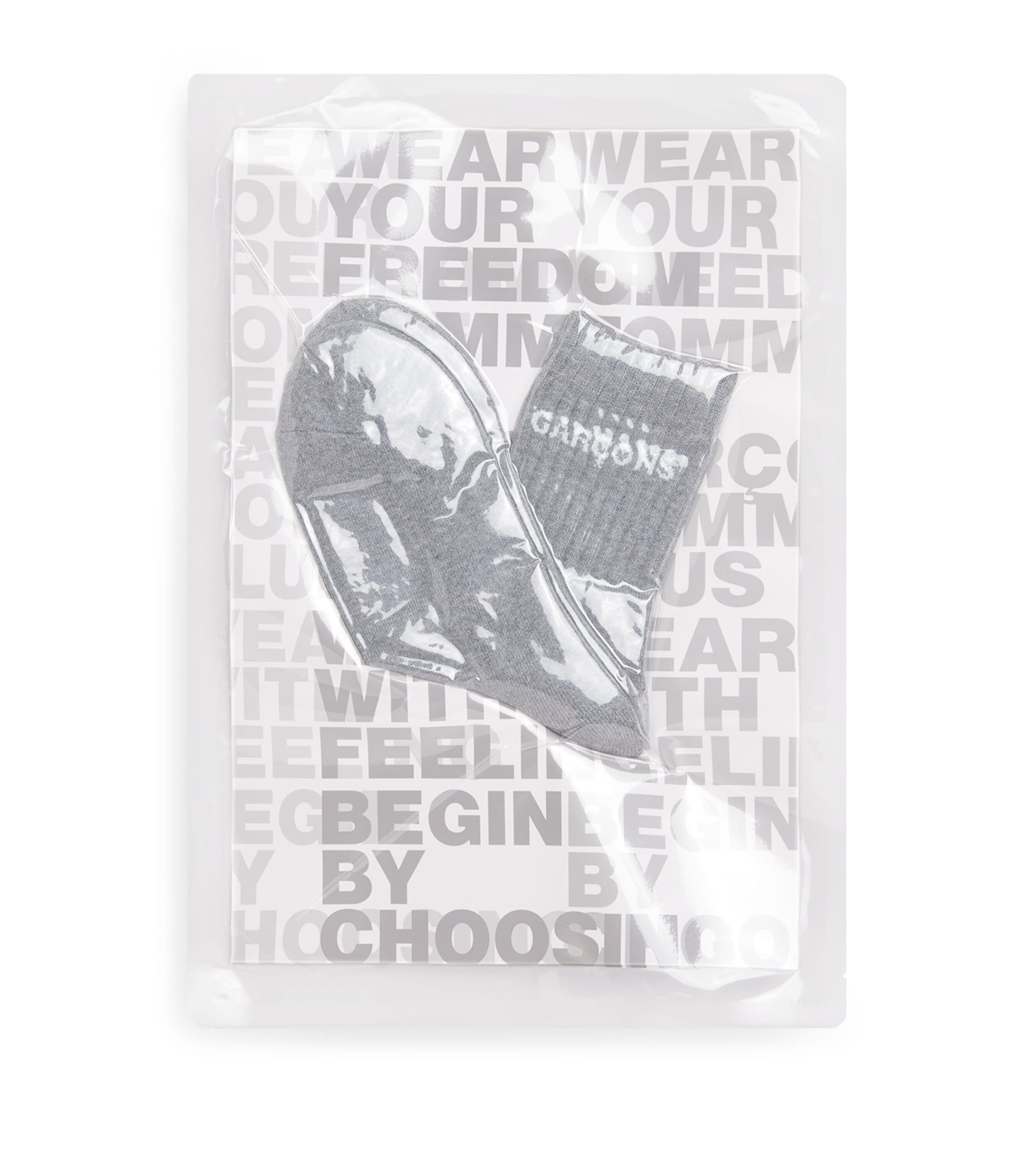 Comme Des Garçons Homme Deux Cotton-blend Logo Socks In Gray