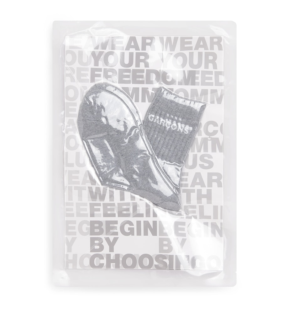 Cotton-Blend Logo Socks GRAY HEATHER Image 1