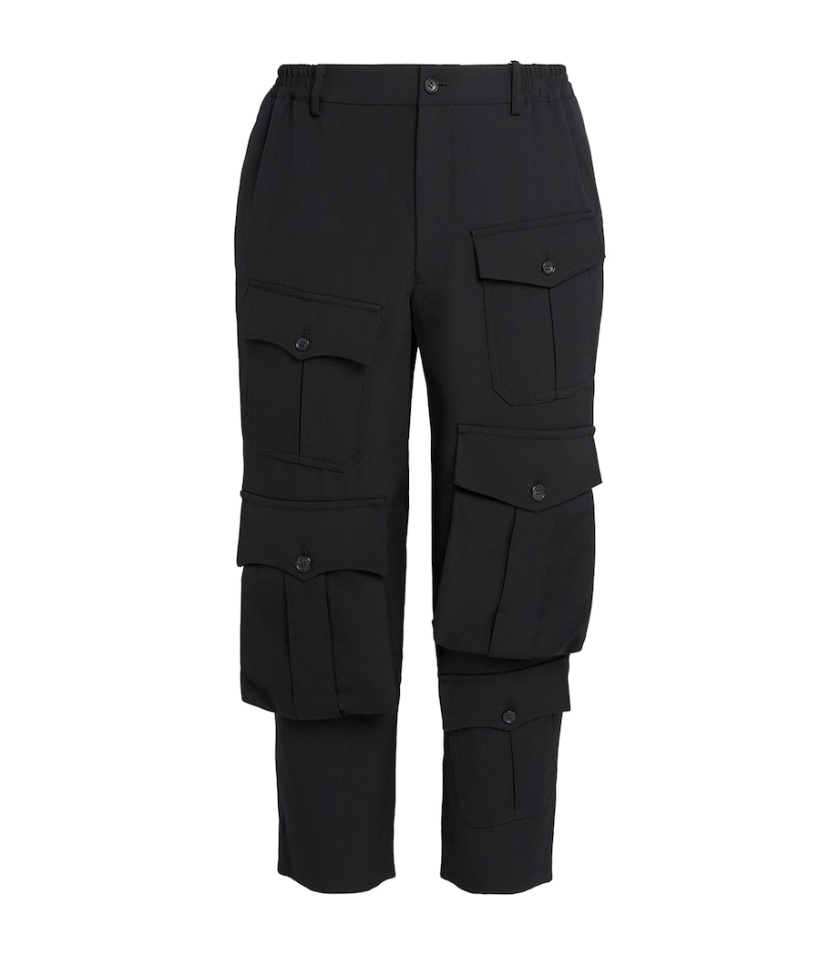 Wool Pocketed Straight Trousers BLACK Image 1