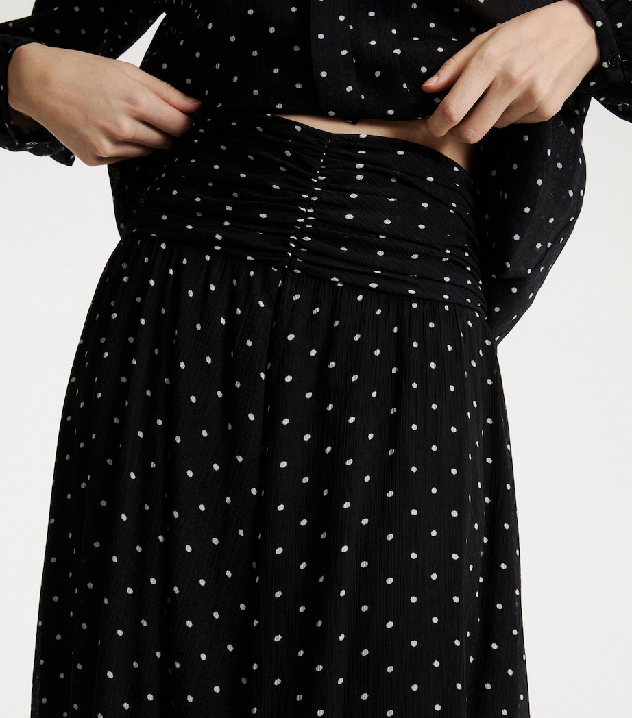 Marella Womens Polka-Dot Maxi Skirt Black Image 5