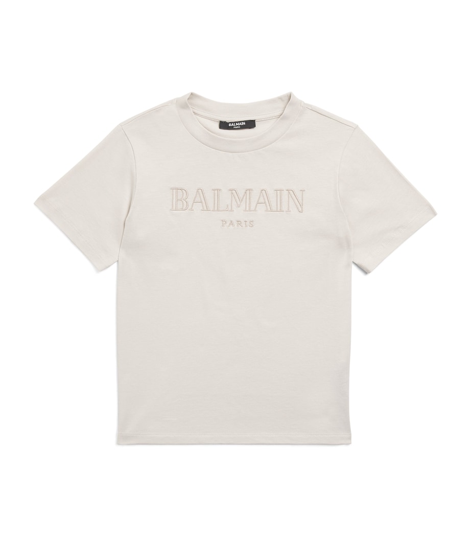 Cotton Embroidered Logo T-Shirt (4-14 Years) 107BGBEIGE/BEIGE Image 1