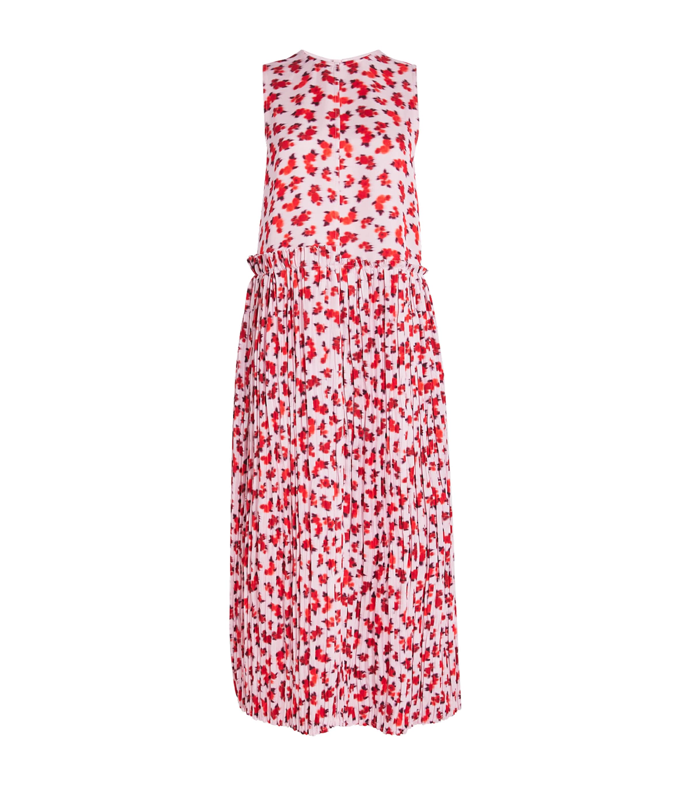 Jil Sander Fluid Viscose Printed Dress In Pink