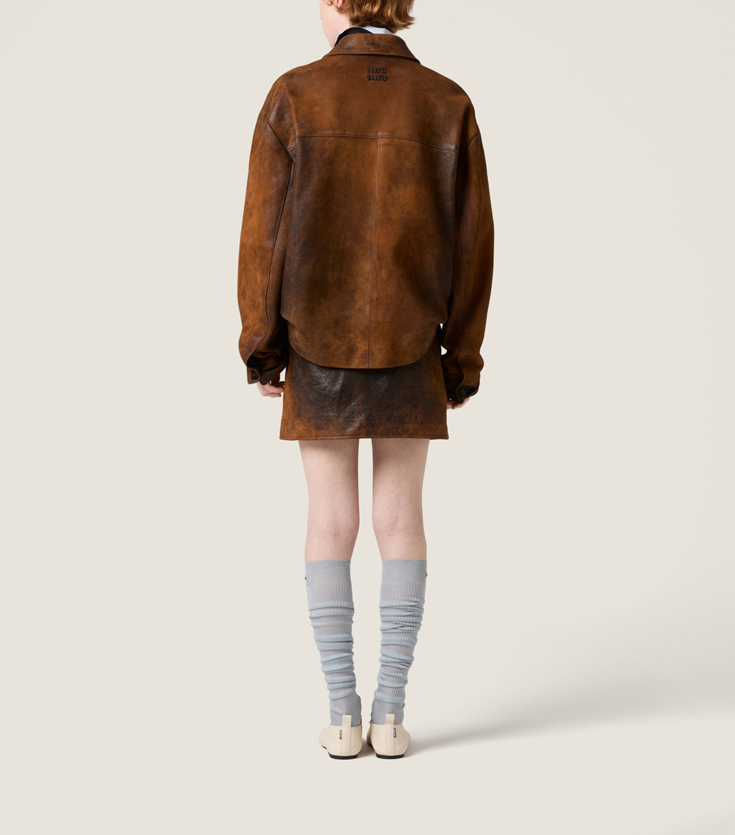Waxed Suede Mini Skirt F0046 Image 3