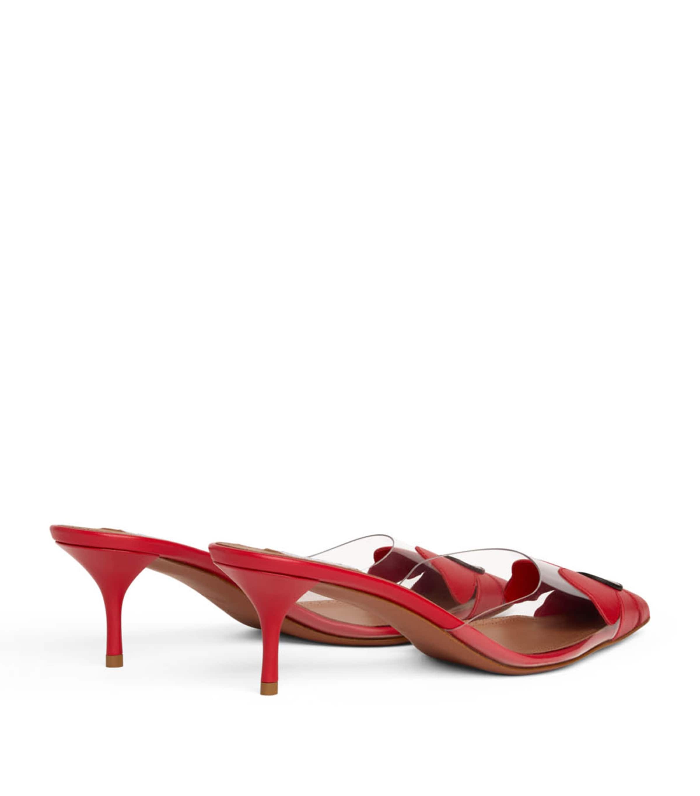 Alaïa Leather Bloom Mules 55 Red Image 3
