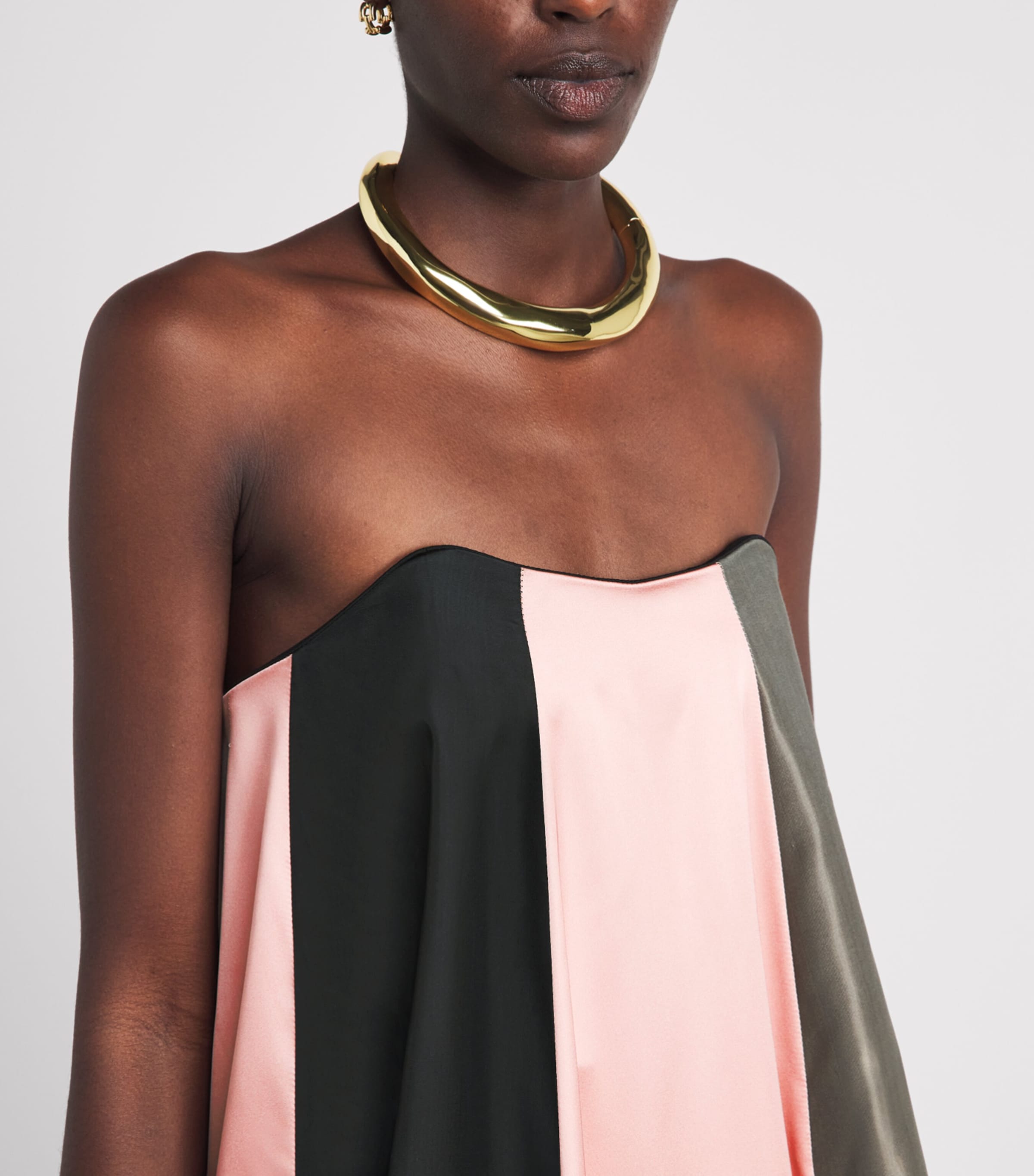 Ziyad Buainain Womens Satin Strapless Gown Image 3