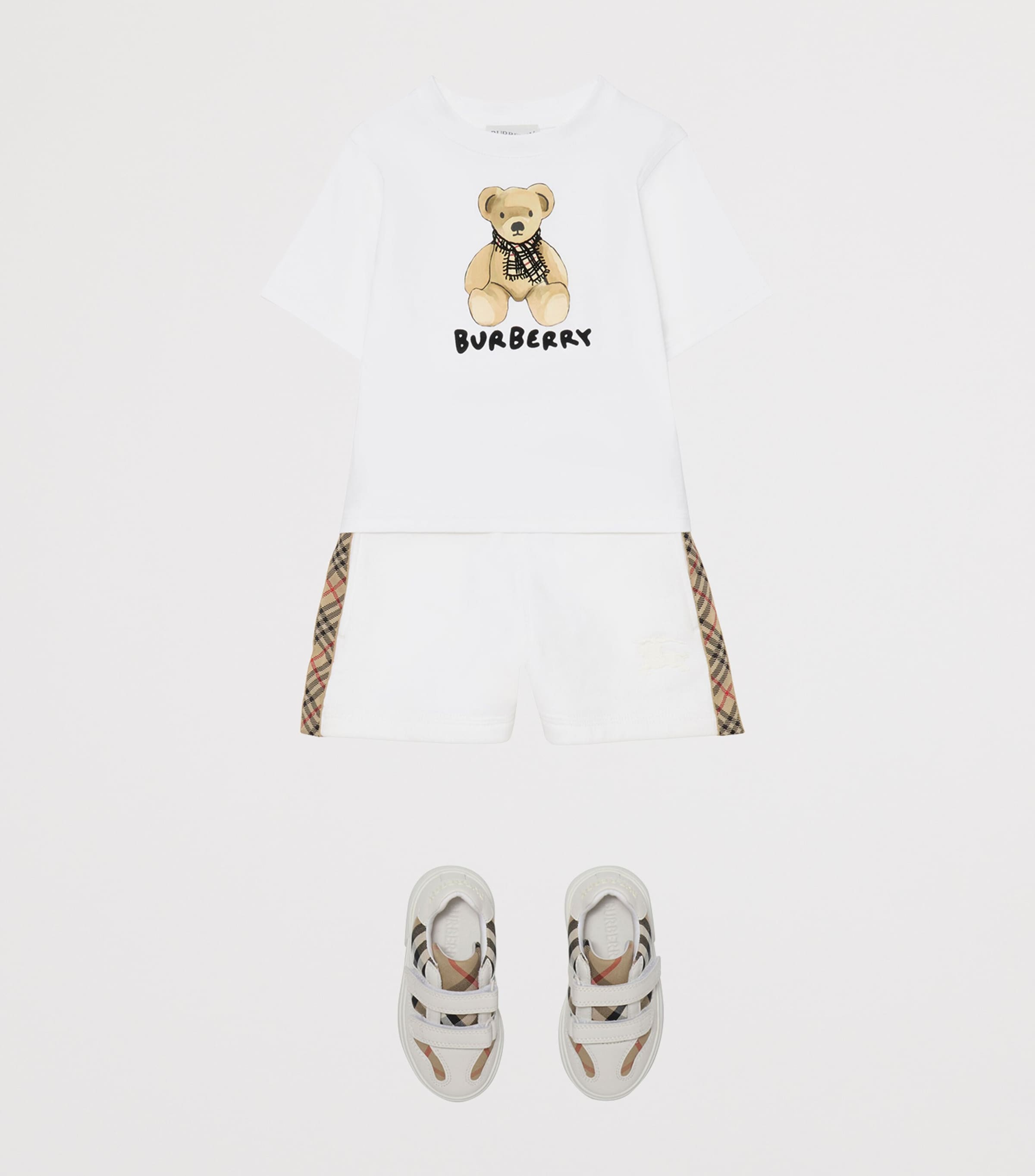 Burberry Kids White Cotton Thomas Bear T-Shirt (6-24 Months