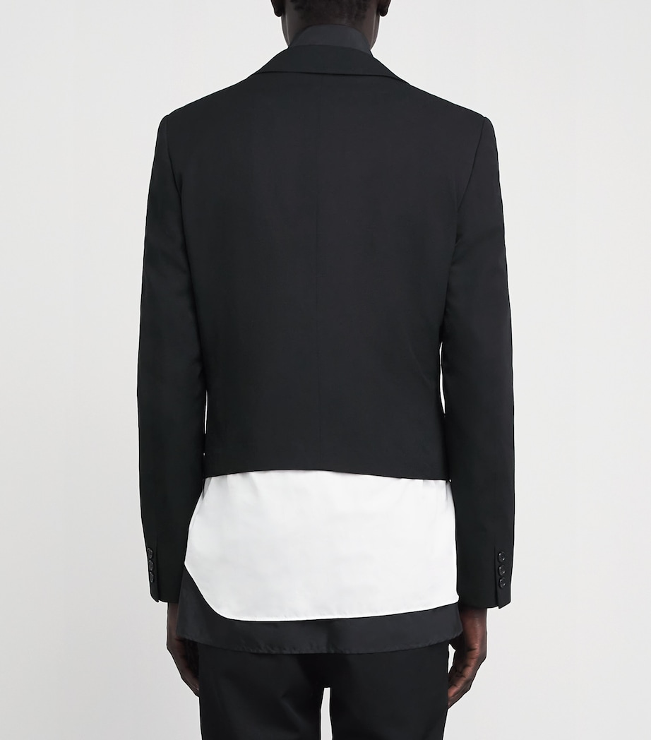 Comme Des Garçons Homme Plus Mens Wool Double-Breasted Blazer Black Image 5