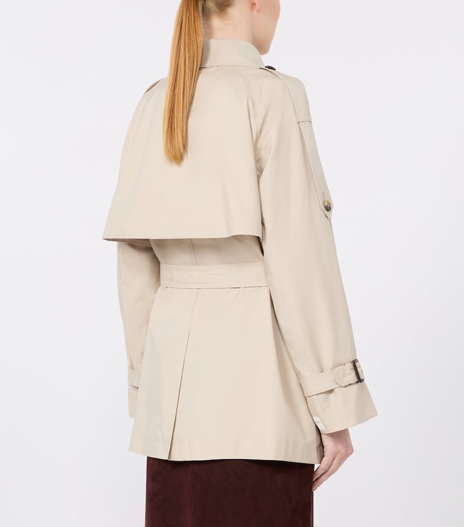 Max Mara Womens Water-Repellent Short Trench Coat Beige Image 4