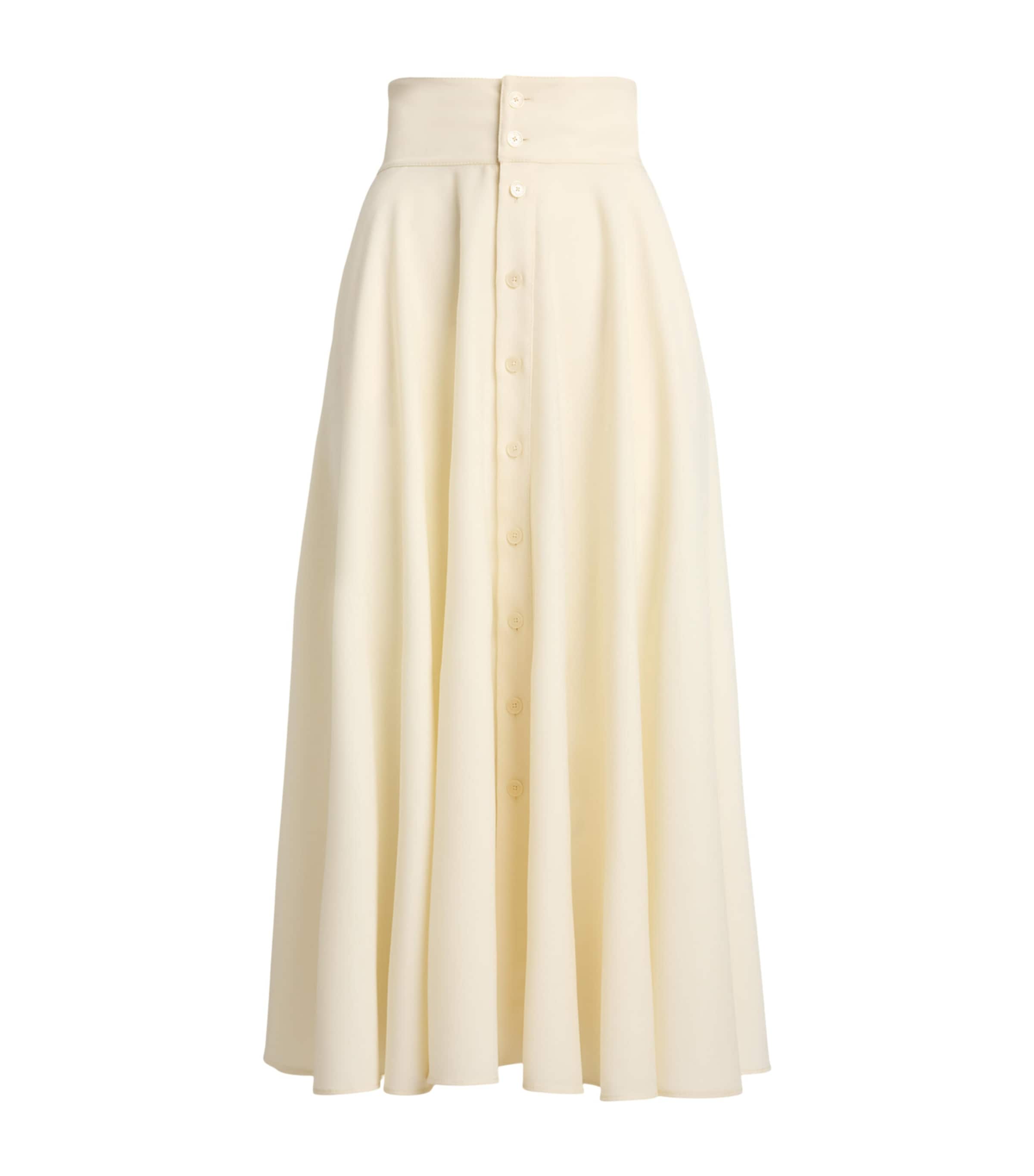 Wool Delilah Midi Skirt NATURAL-101 Image 1