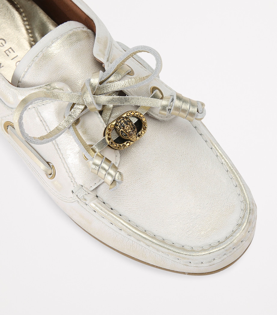 Leather Chelsea Tie Moccasins WHITE/OTH Image 3