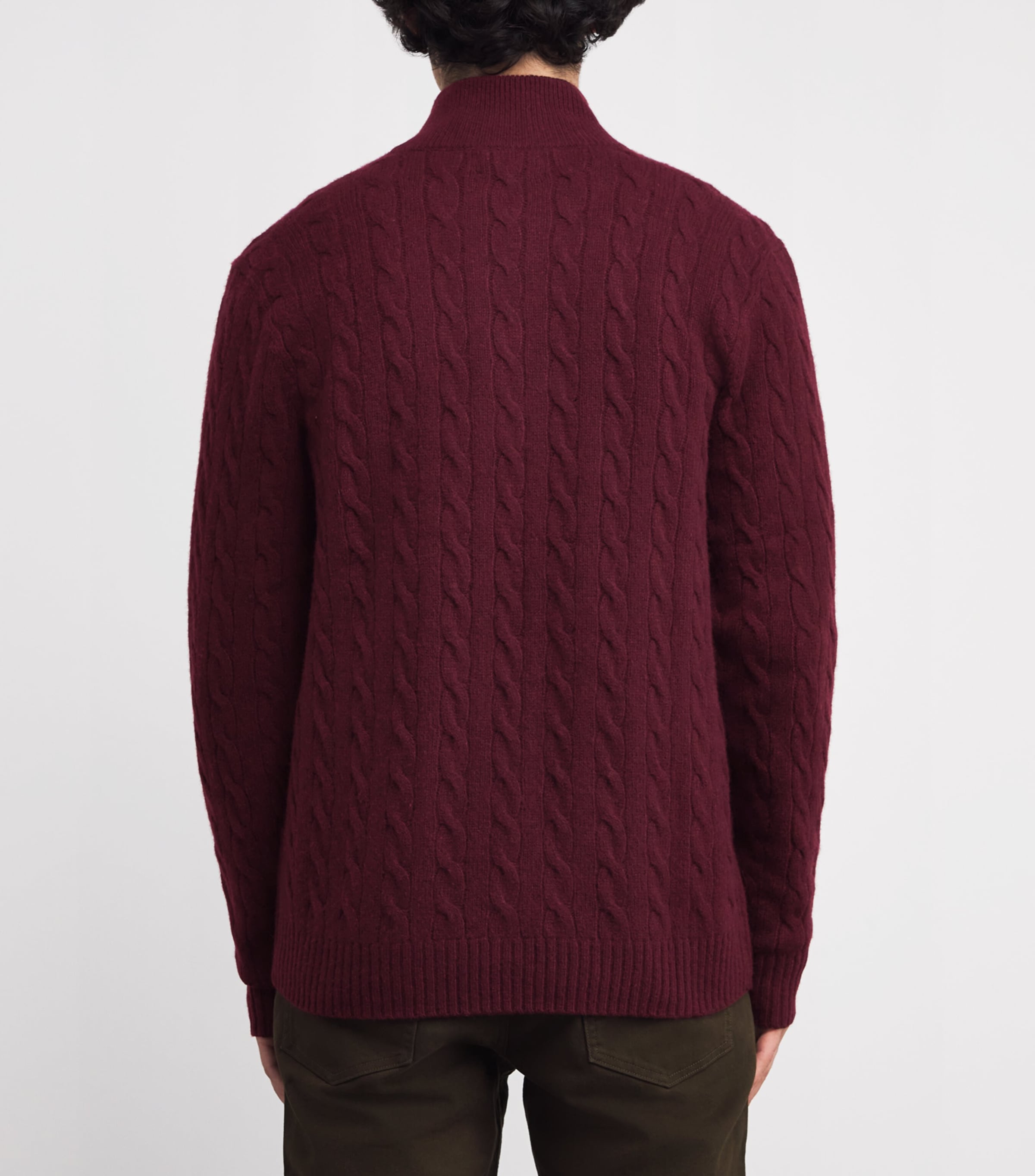 Wool-Cashmere Quarter-Zip Sweater DARK RED Image 4