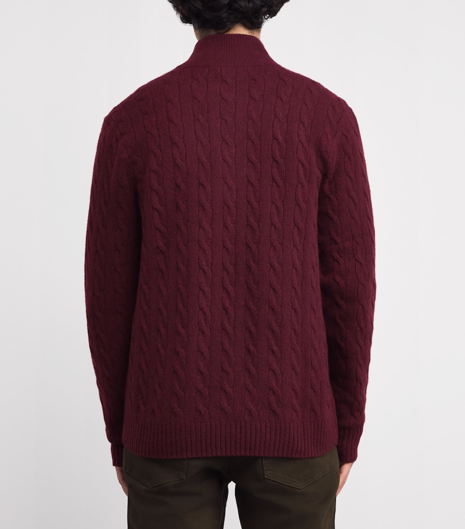 Wool-Cashmere Quarter-Zip Sweater DARK RED Image 4