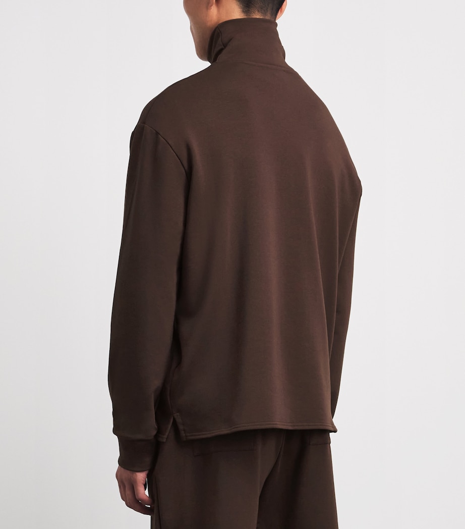 Homebody Mens Jersey Snuggle Quarter-Zip Sweatshirt Coffee Bean Image 5
