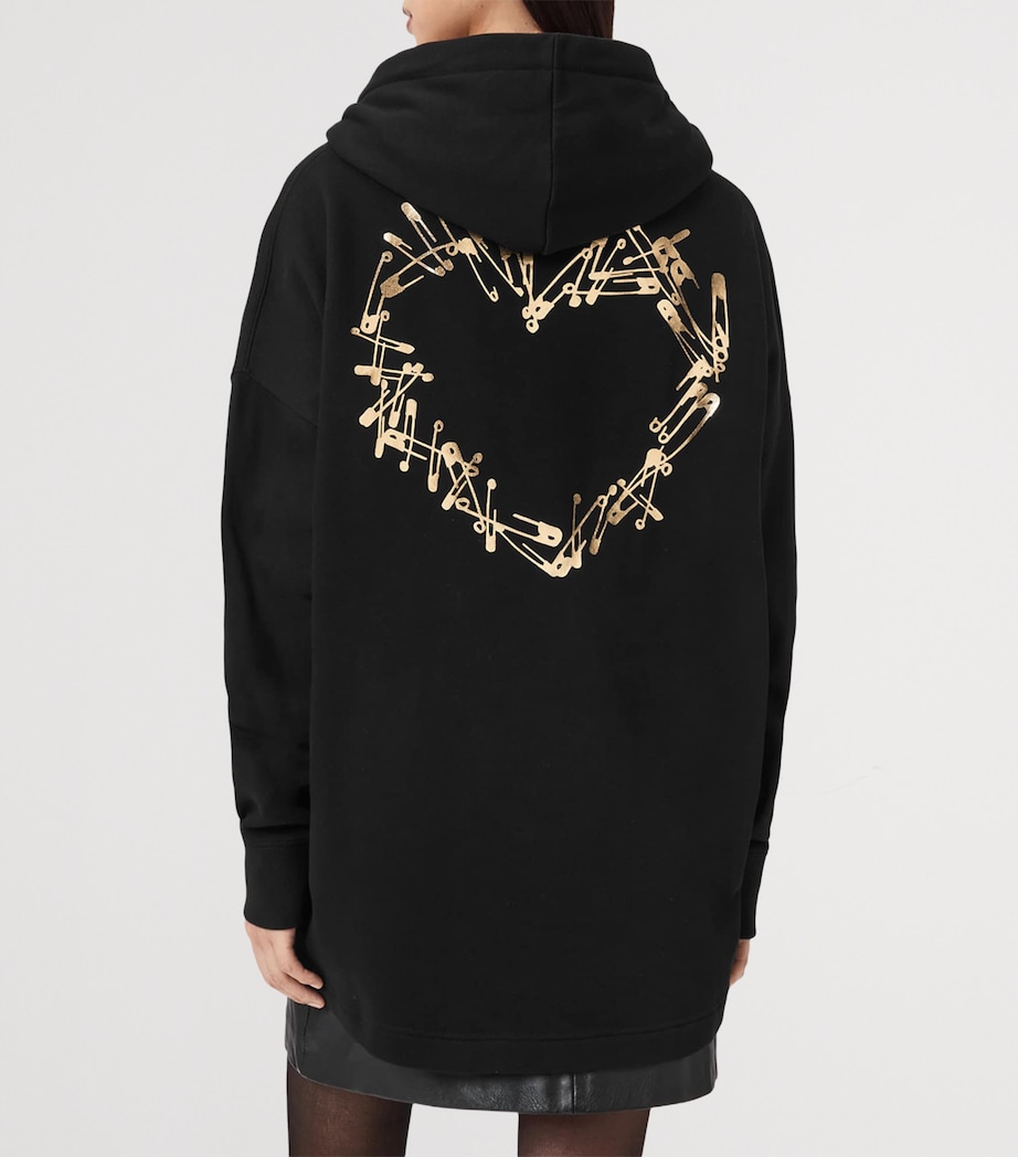 AllSaints Womens Organic Cotton Cora Etie Hoodie Black Image 4