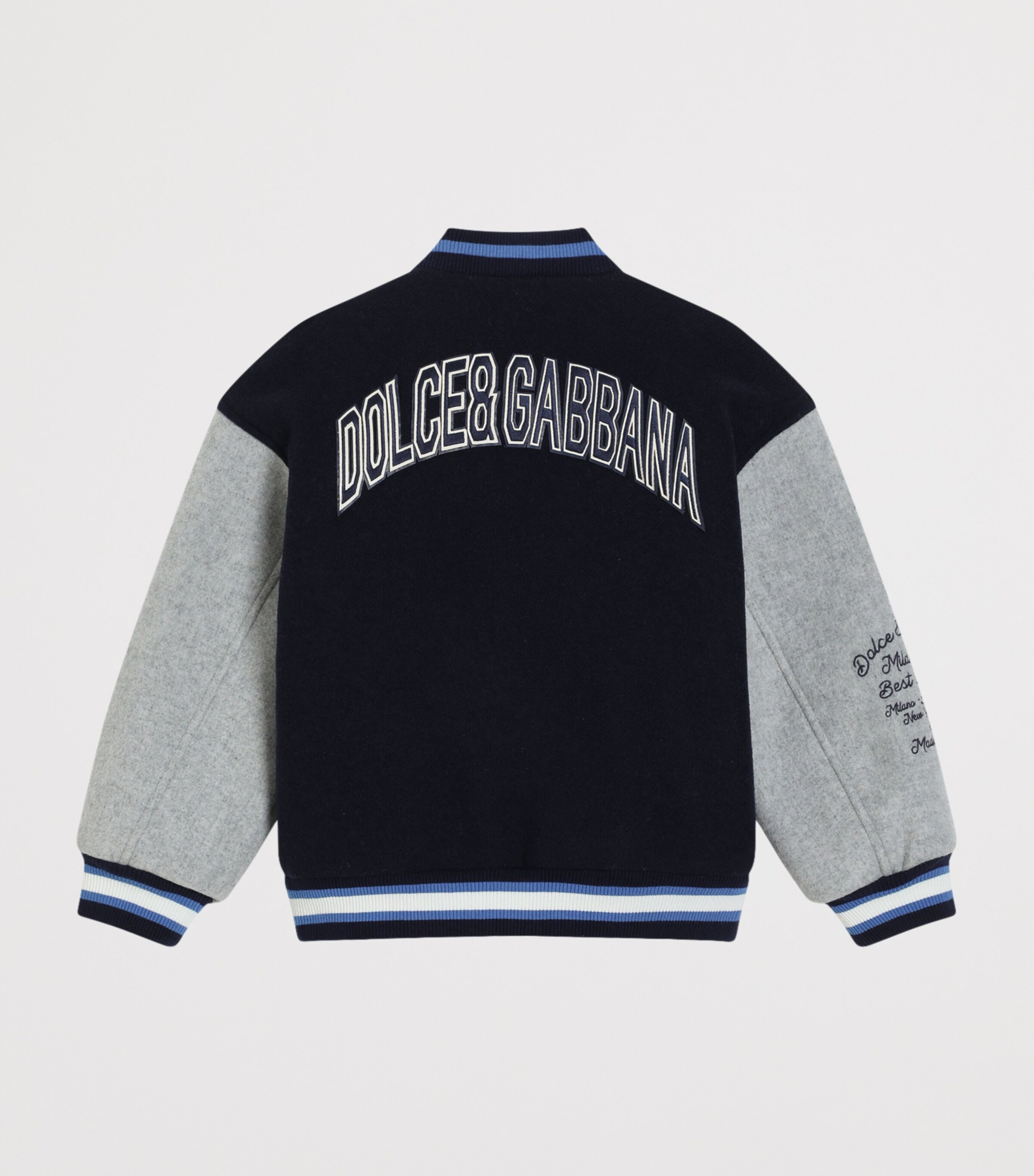 Dolce&Gabbana Kids Virgin Wool-Blend Logo Bomber Jacket (8-13 Years) Colour Image 2