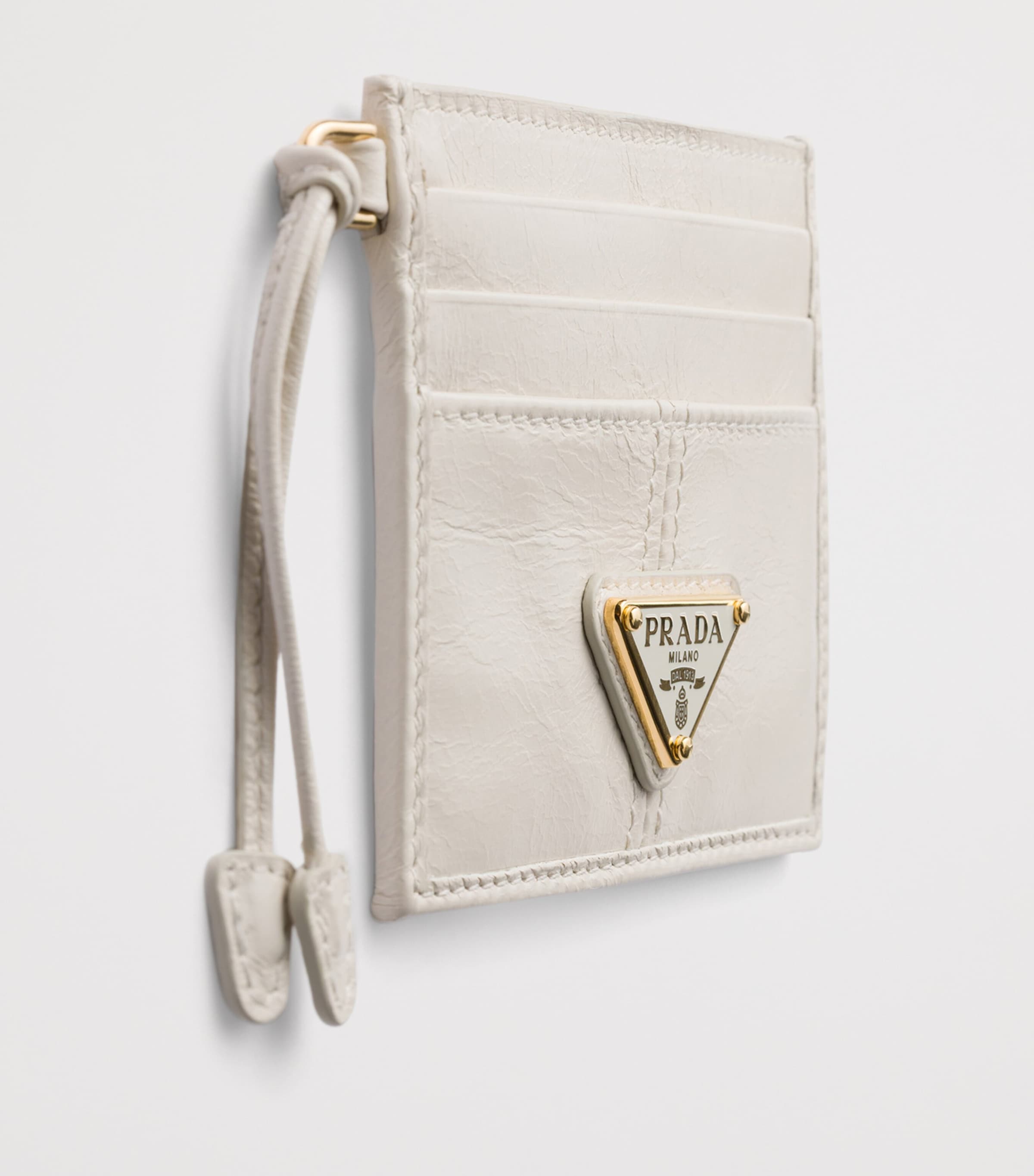 Prada Leather Card Holder White Image 3