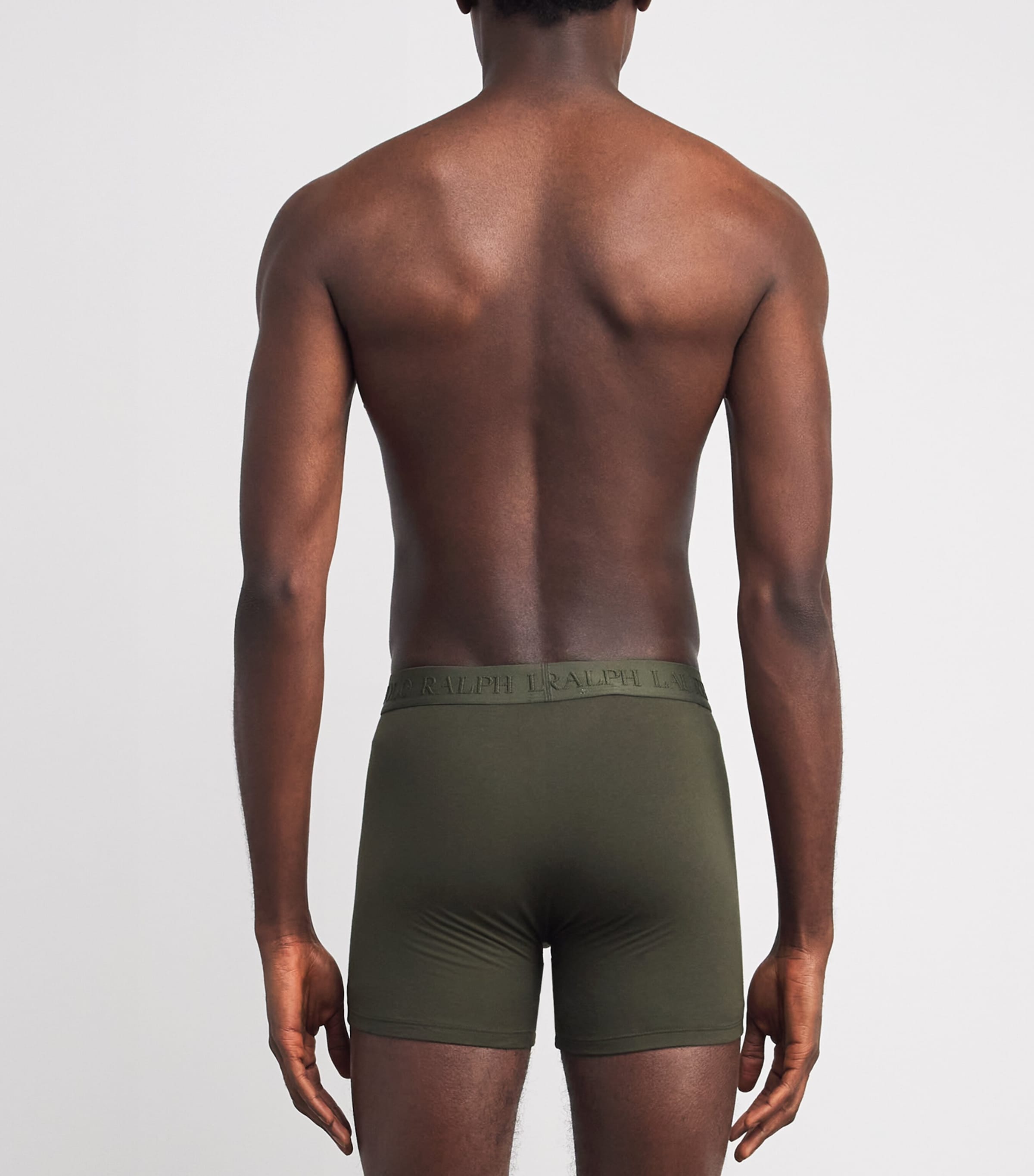 Stretch-Cotton Logo Boxer Briefs (Pack of 3) OLIVES Image 3