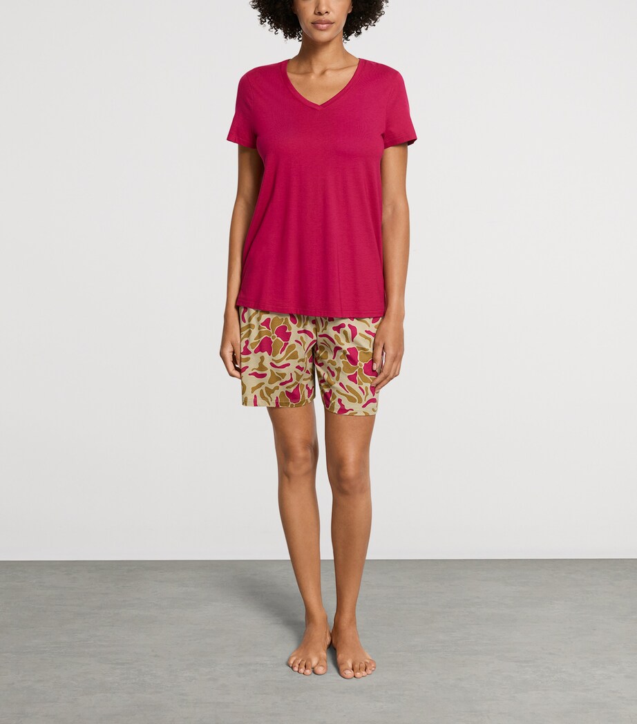 Hanro Womens Stretch-Cotton Sleep & Lounge T-Shirt Light Sangria Image 4