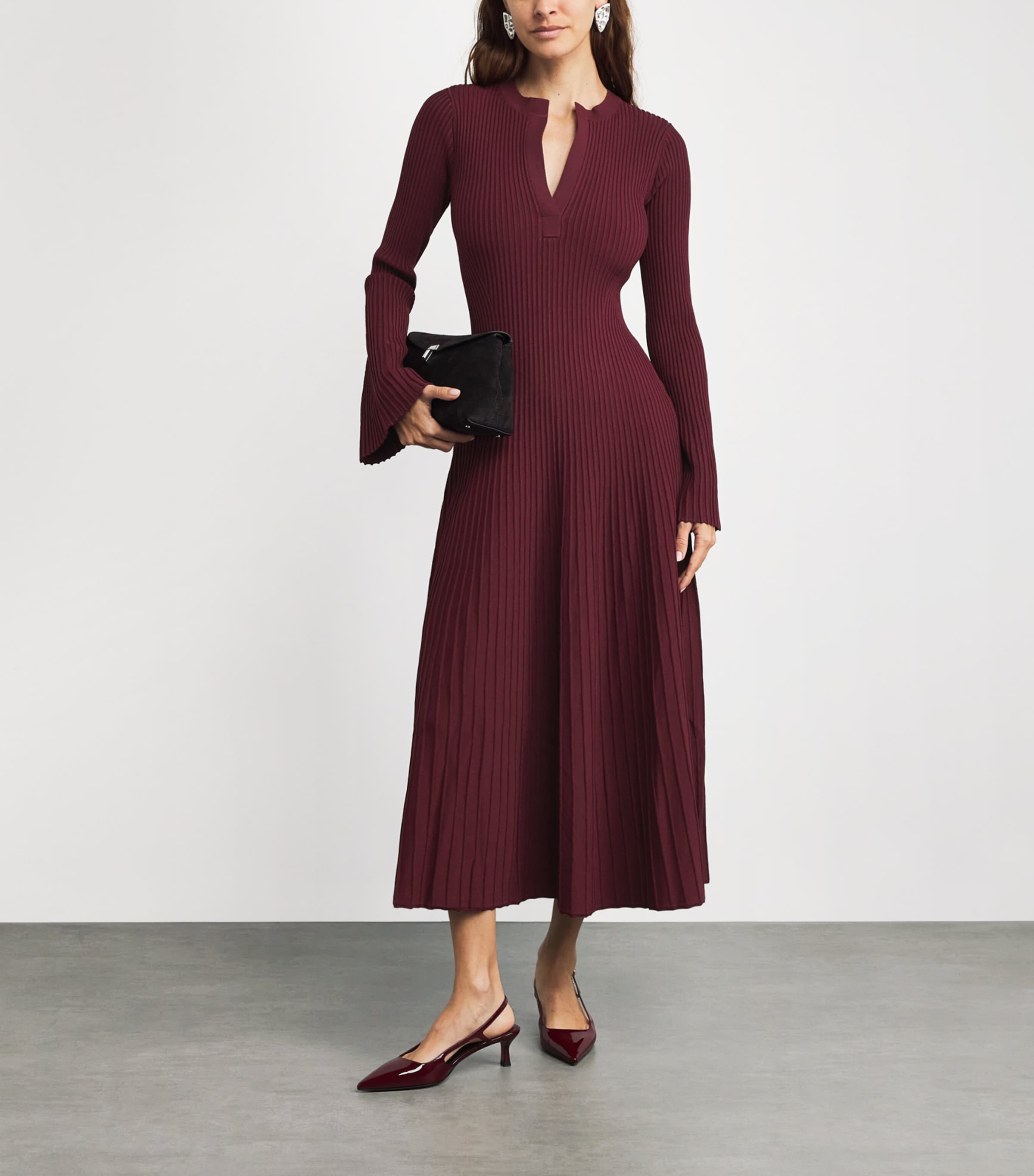 Ribbed Genna Midi Dress CRANBERRY Image 2